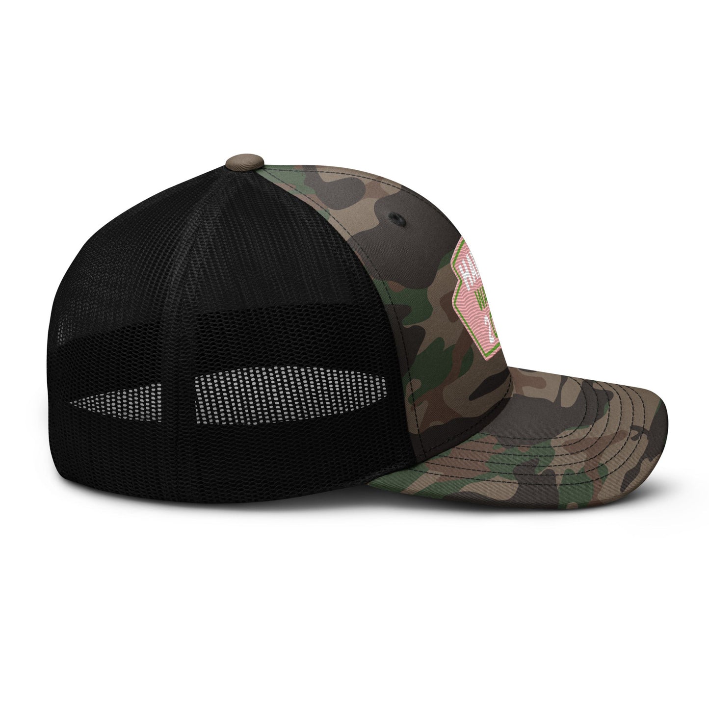 Harris Waltz Camouflage Baseball Cap - Pink & Green Patch
