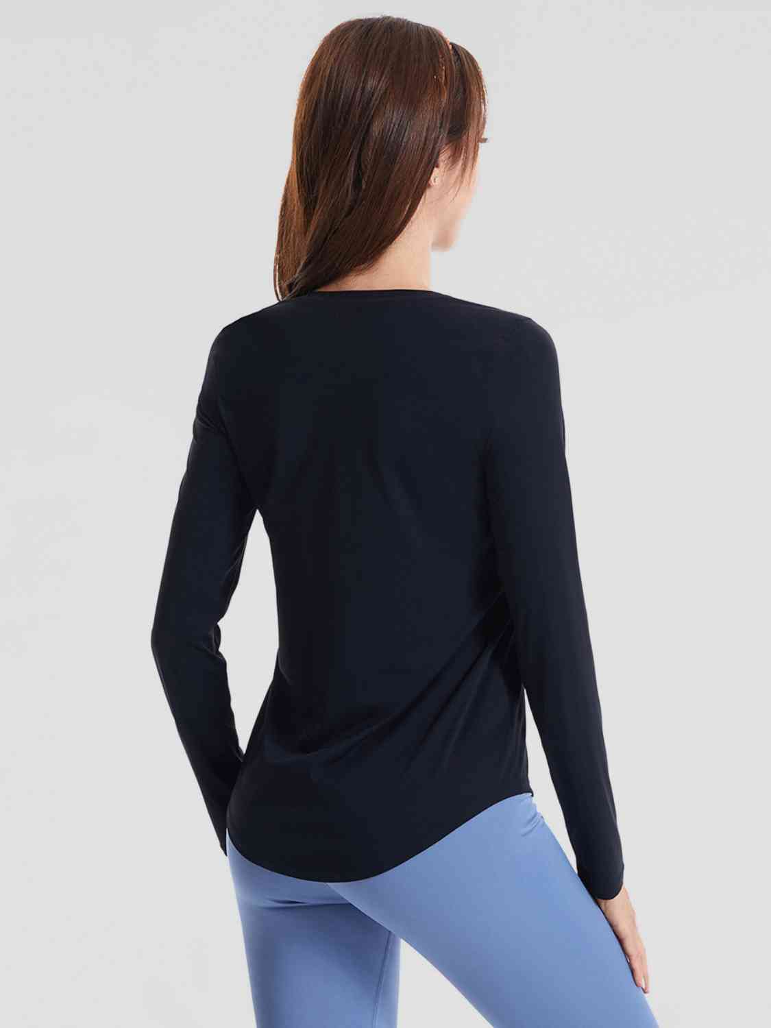Round Neck Long Sleeve Sports Top