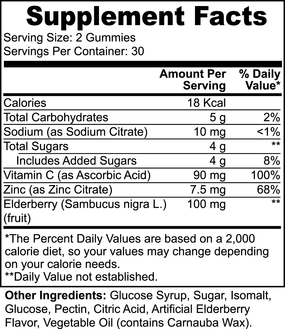 Vitamin C Gummies With Elderberry & Zinc