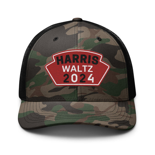 Harris Waltz Camouflage Baseball Cap - Red, White & Black Patch