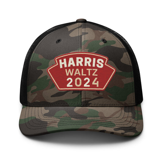 Harris Waltz Camouflage Baseball Cap - Red & Cream Patch