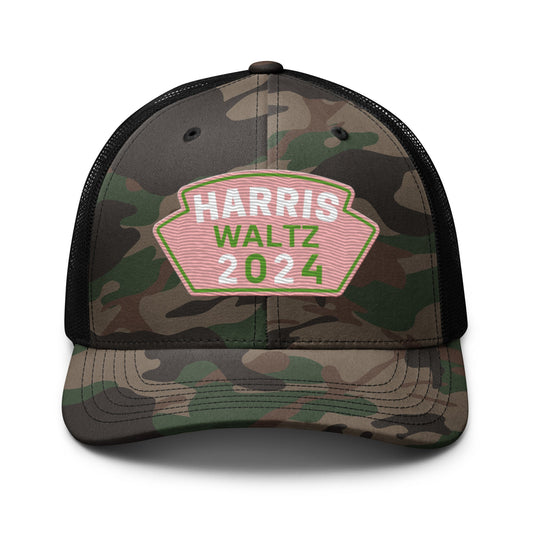 Harris Waltz Camouflage Baseball Cap - Pink & Green Patch