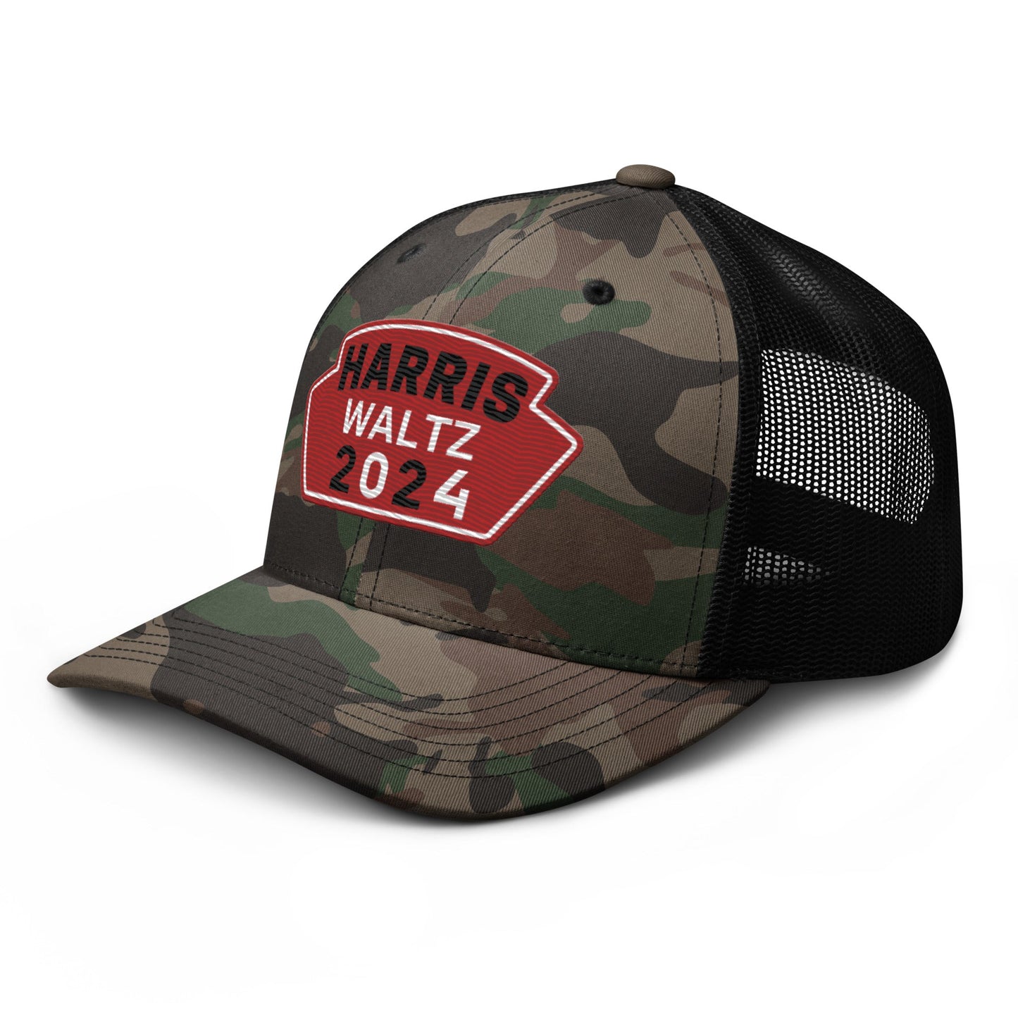 Harris Waltz Camouflage Baseball Cap - Red, White & Black Patch