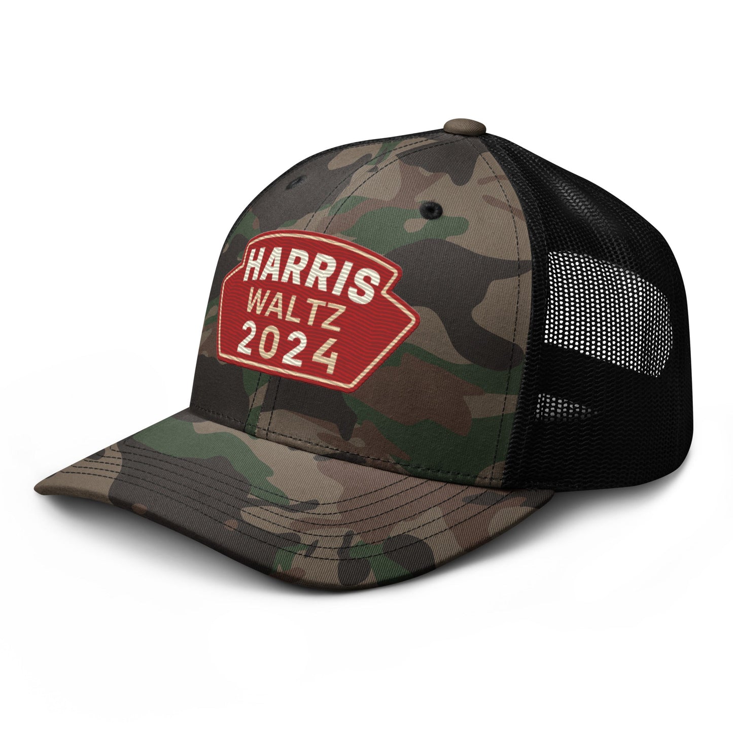 Harris Waltz Camouflage Baseball Cap - Red & Cream Patch