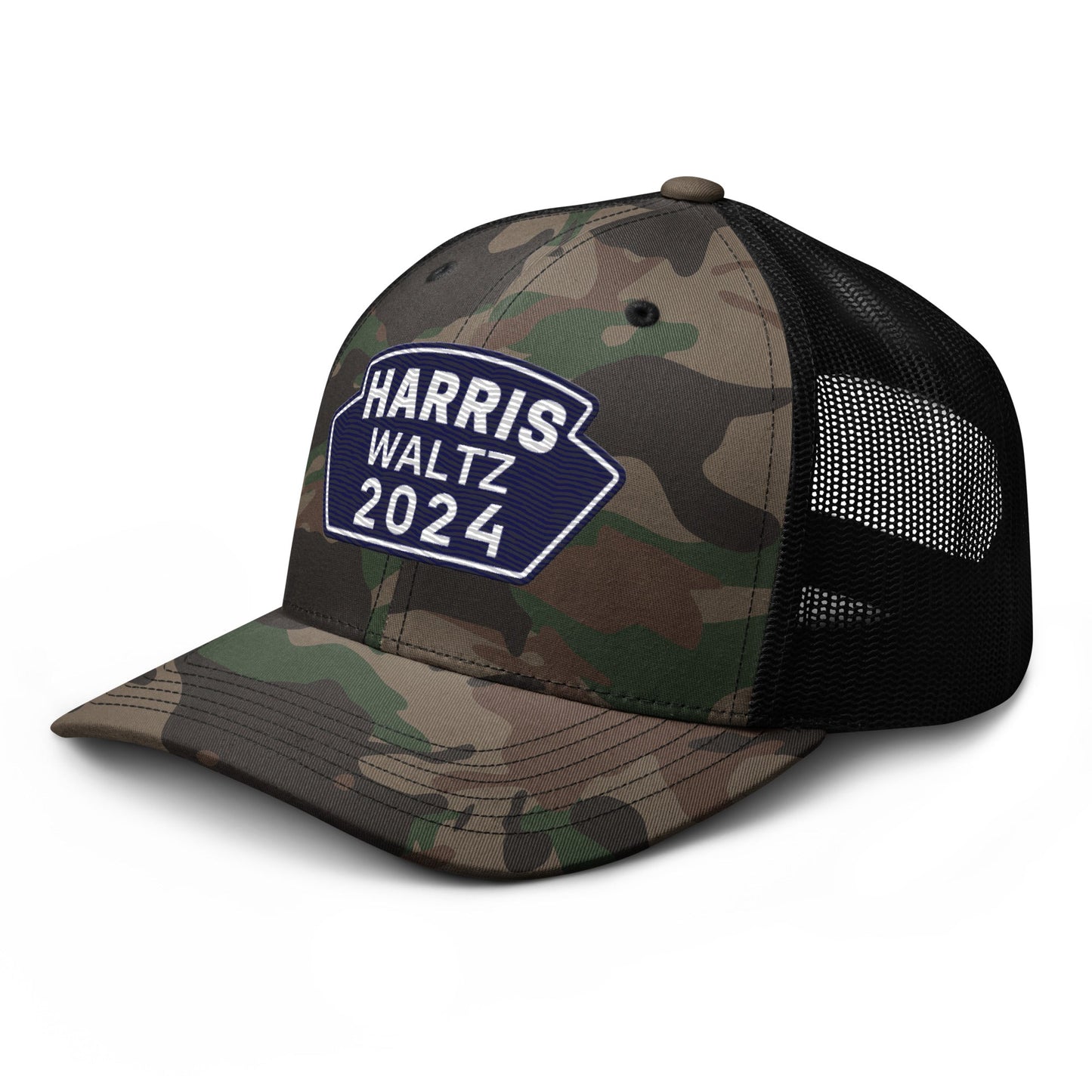 Harris Waltz Camouflage Baseball Cap - Royal Blue & White Patch