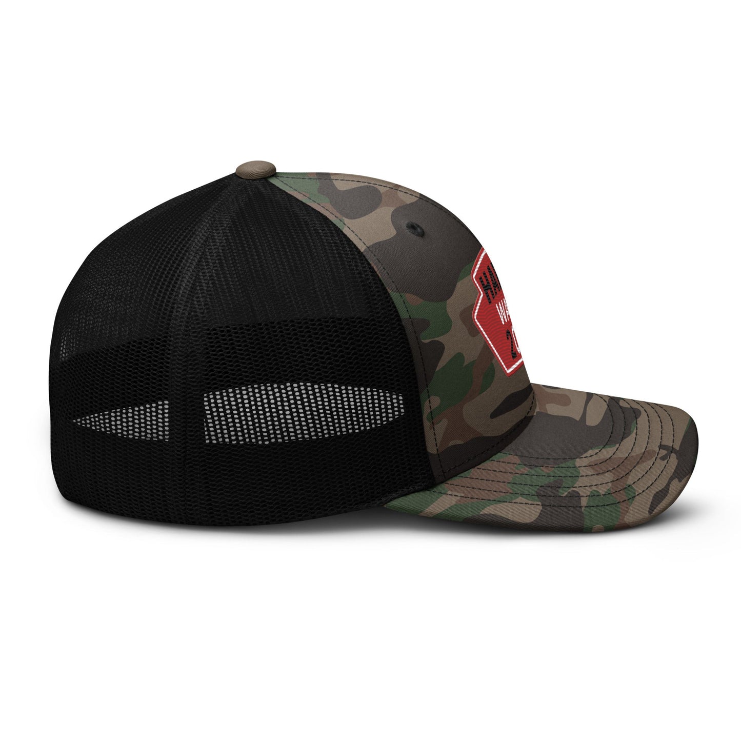 Harris Waltz Camouflage Baseball Cap - Red, White & Black Patch