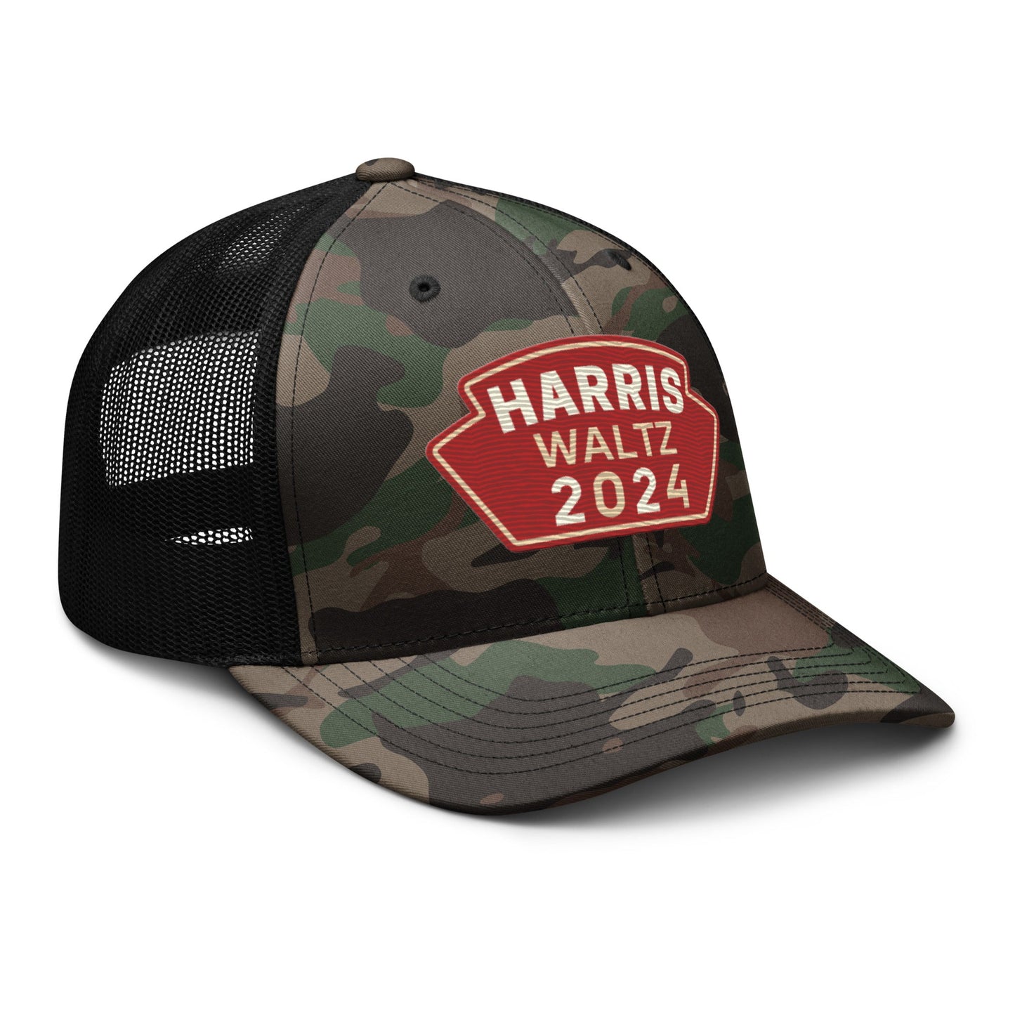 Harris Waltz Camouflage Baseball Cap - Red & Cream Patch