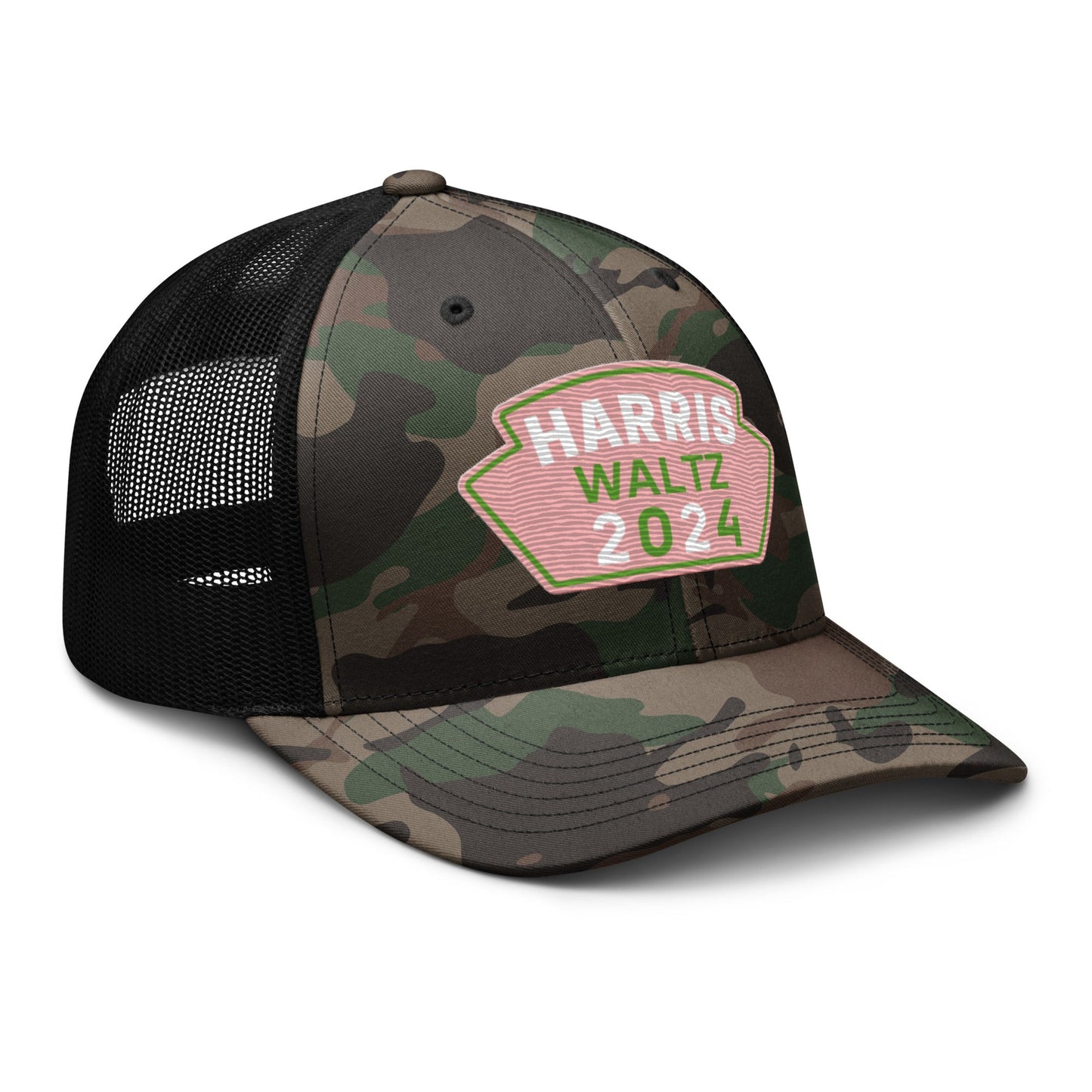 Harris Waltz Camouflage Baseball Cap - Pink & Green Patch