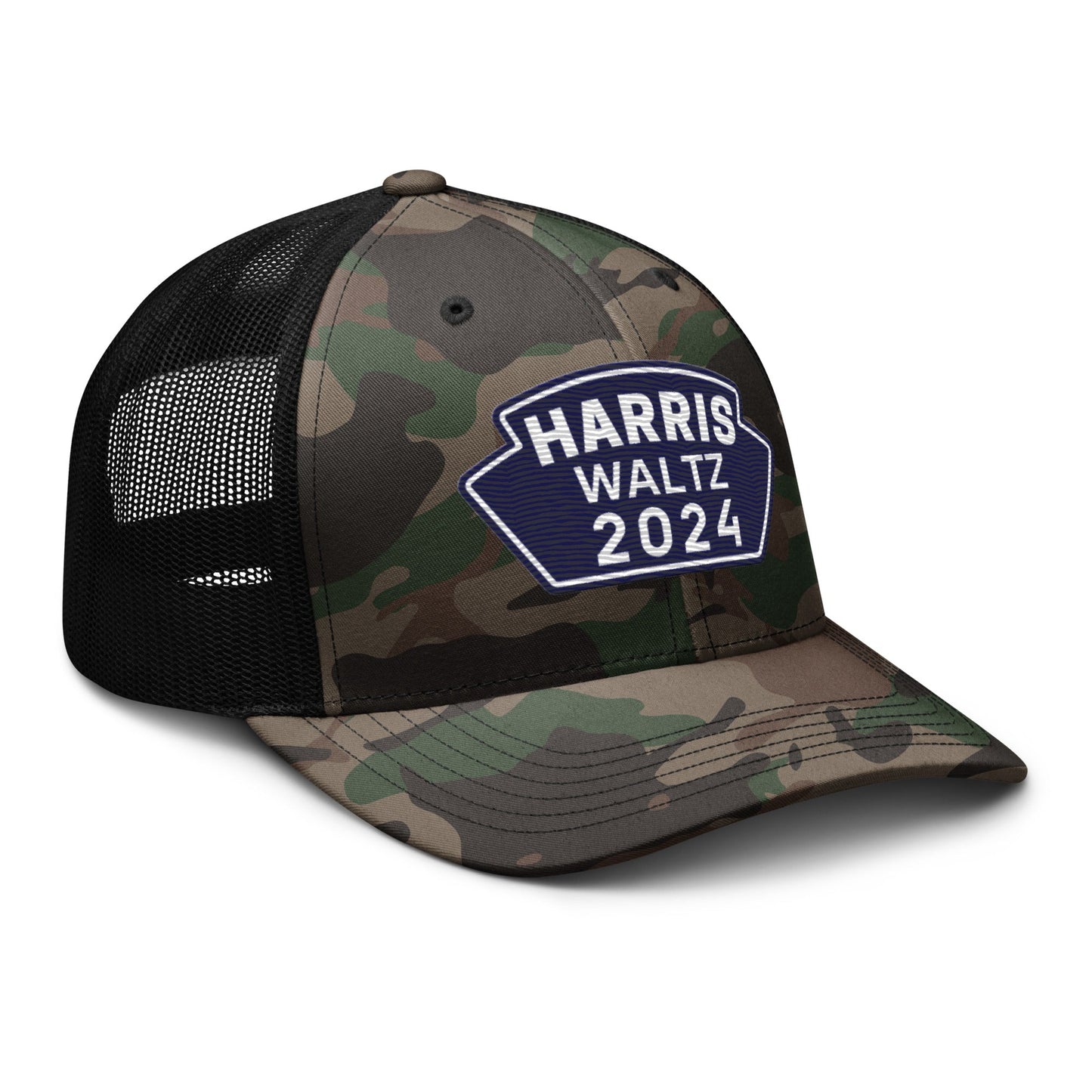 Harris Waltz Camouflage Baseball Cap - Royal Blue & White Patch