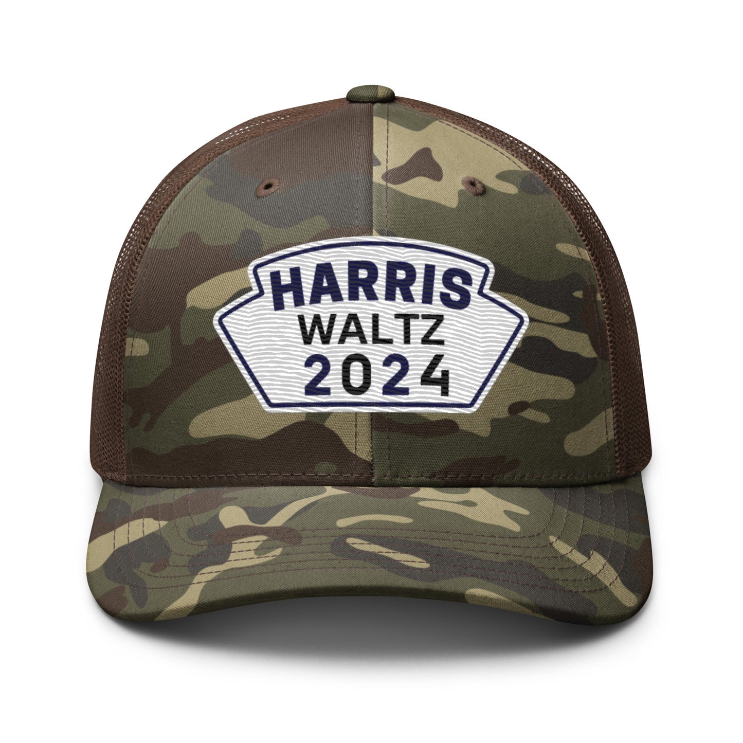 Harris Waltz Camouflage Baseball Cap - Royal Blue, White & Black Patch