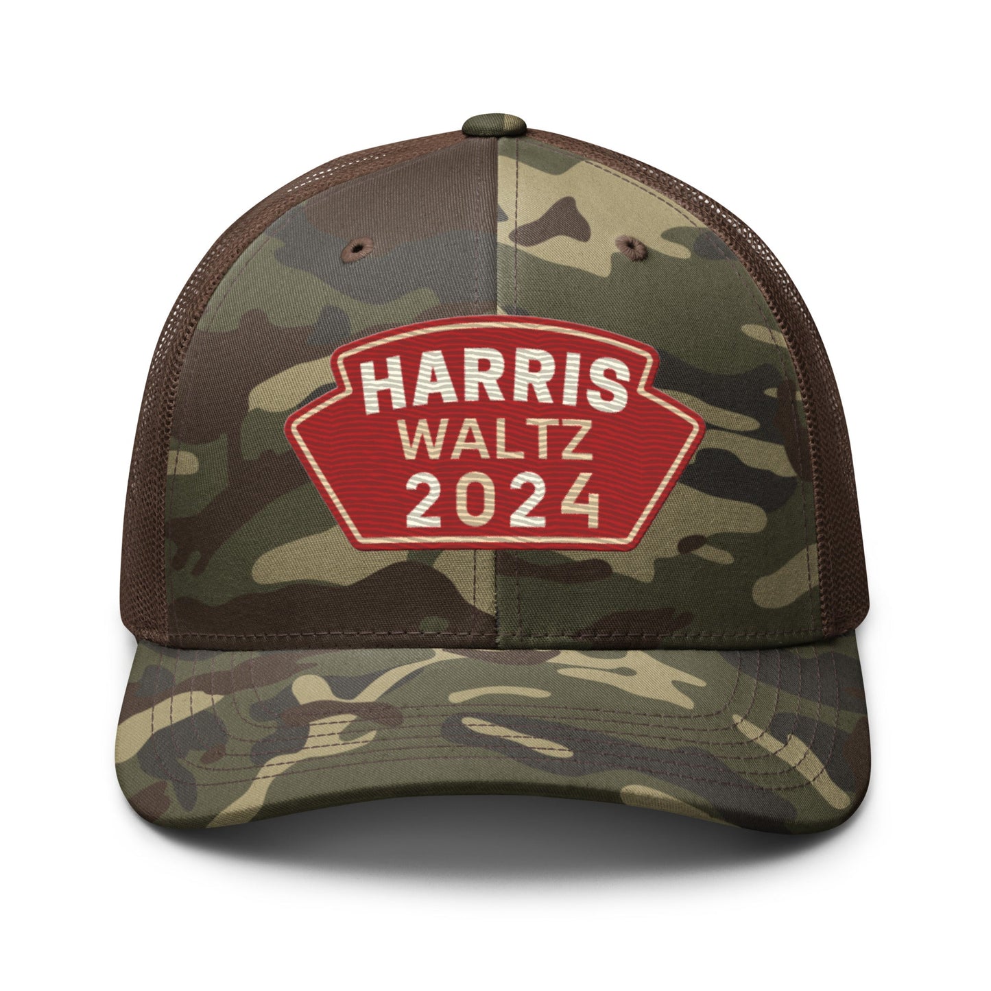 Harris Waltz Camouflage Baseball Cap - Red & Cream Patch