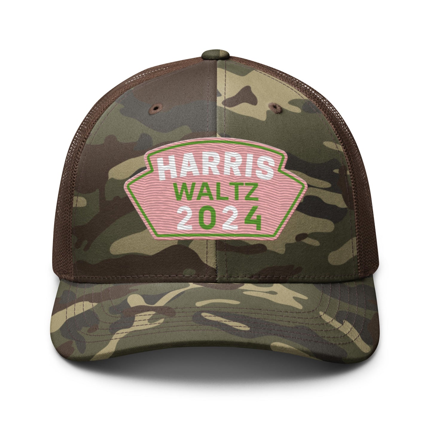 Harris Waltz Camouflage Baseball Cap - Pink & Green Patch