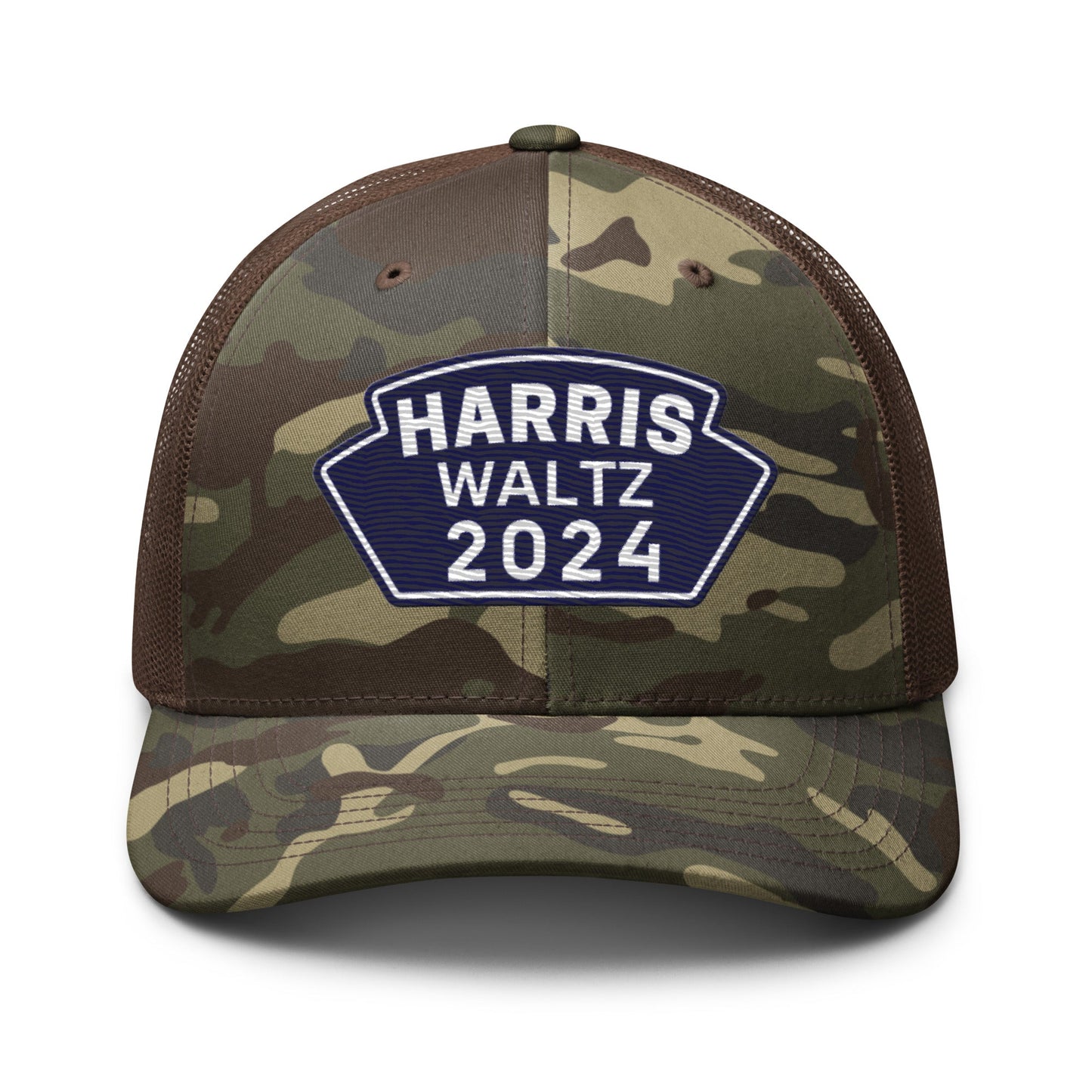 Harris Waltz Camouflage Baseball Cap - Royal Blue & White Patch