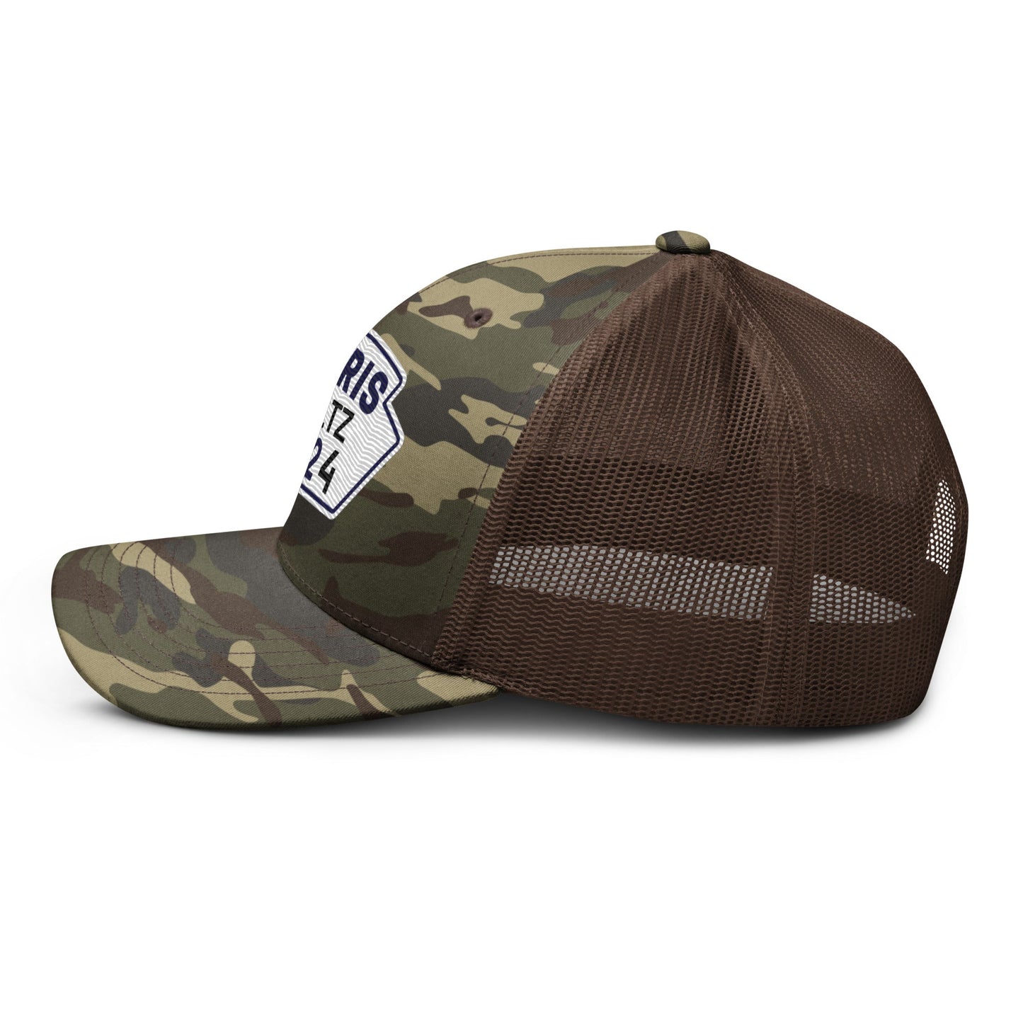 Harris Waltz Camouflage Baseball Cap - Royal Blue, White & Black Patch