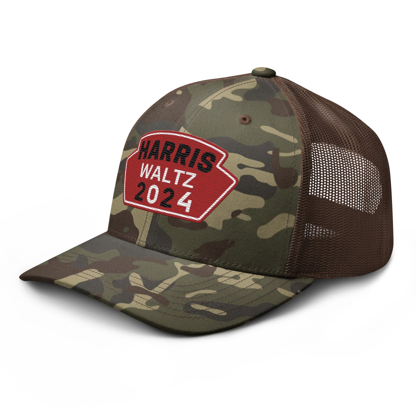 Harris Waltz Camouflage Baseball Cap - Red, White & Black Patch