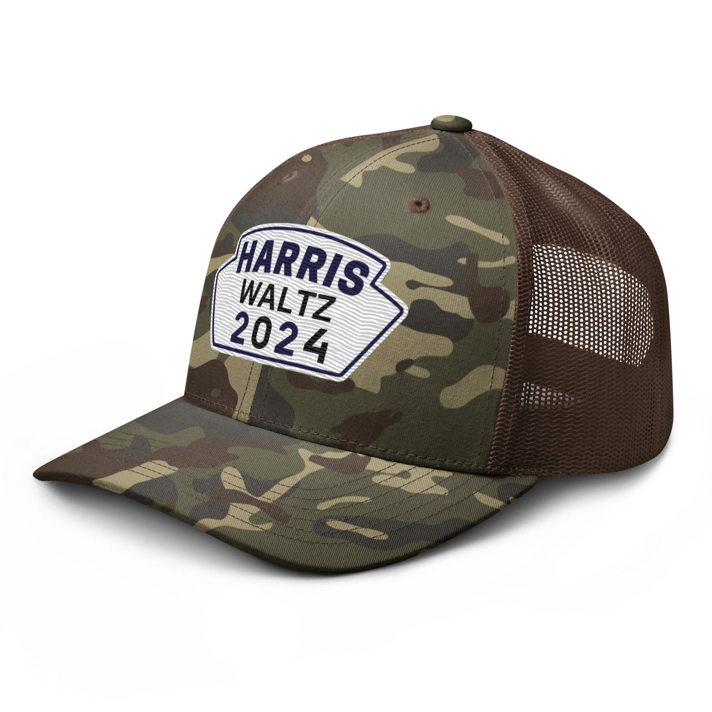 Harris Waltz Camouflage Baseball Cap - Royal Blue, White & Black Patch