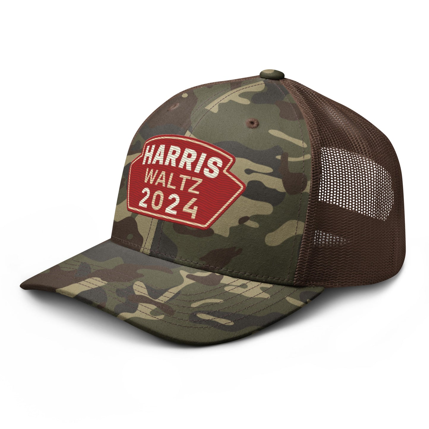 Harris Waltz Camouflage Baseball Cap - Red & Cream Patch