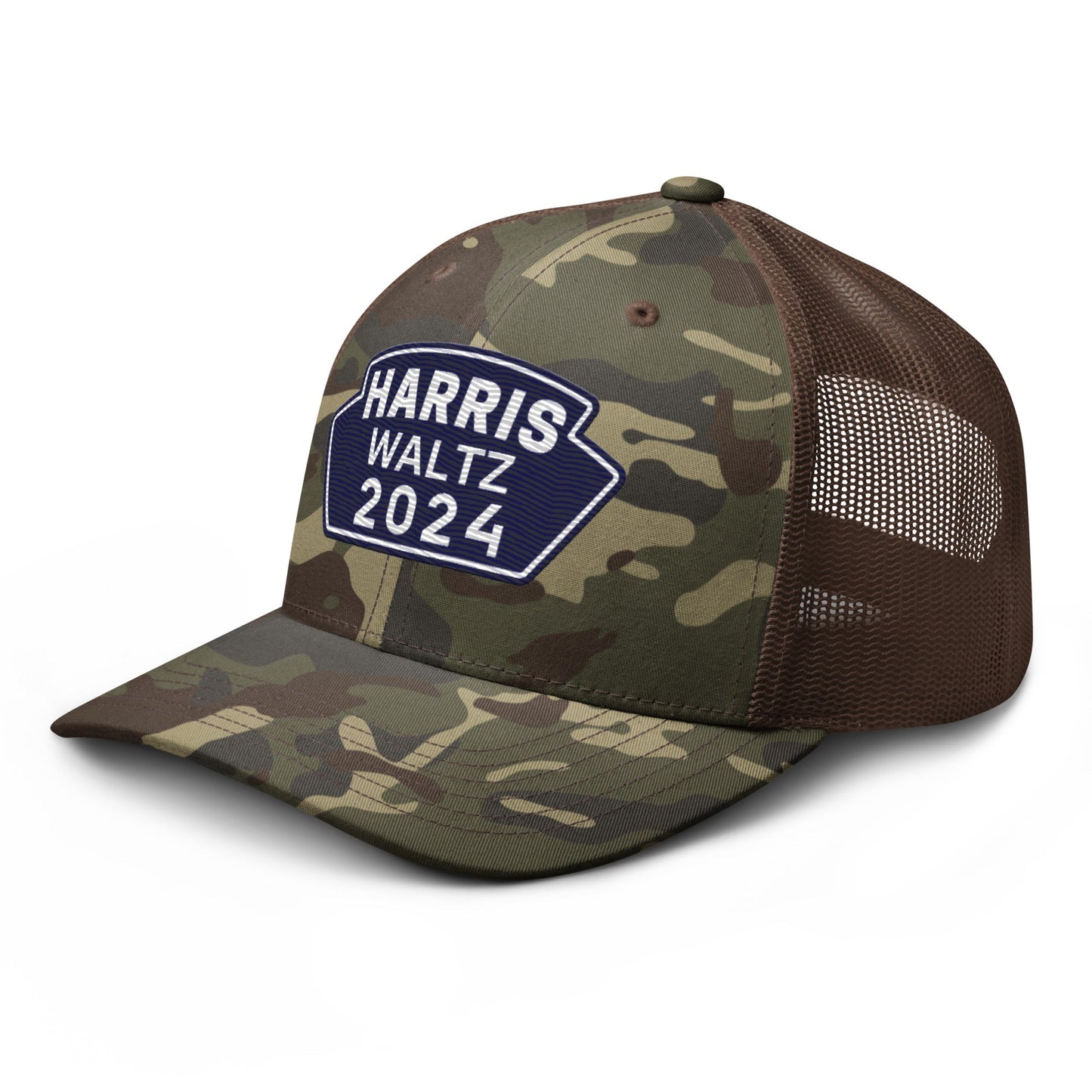 Harris Waltz Camouflage Baseball Cap - Royal Blue & White Patch