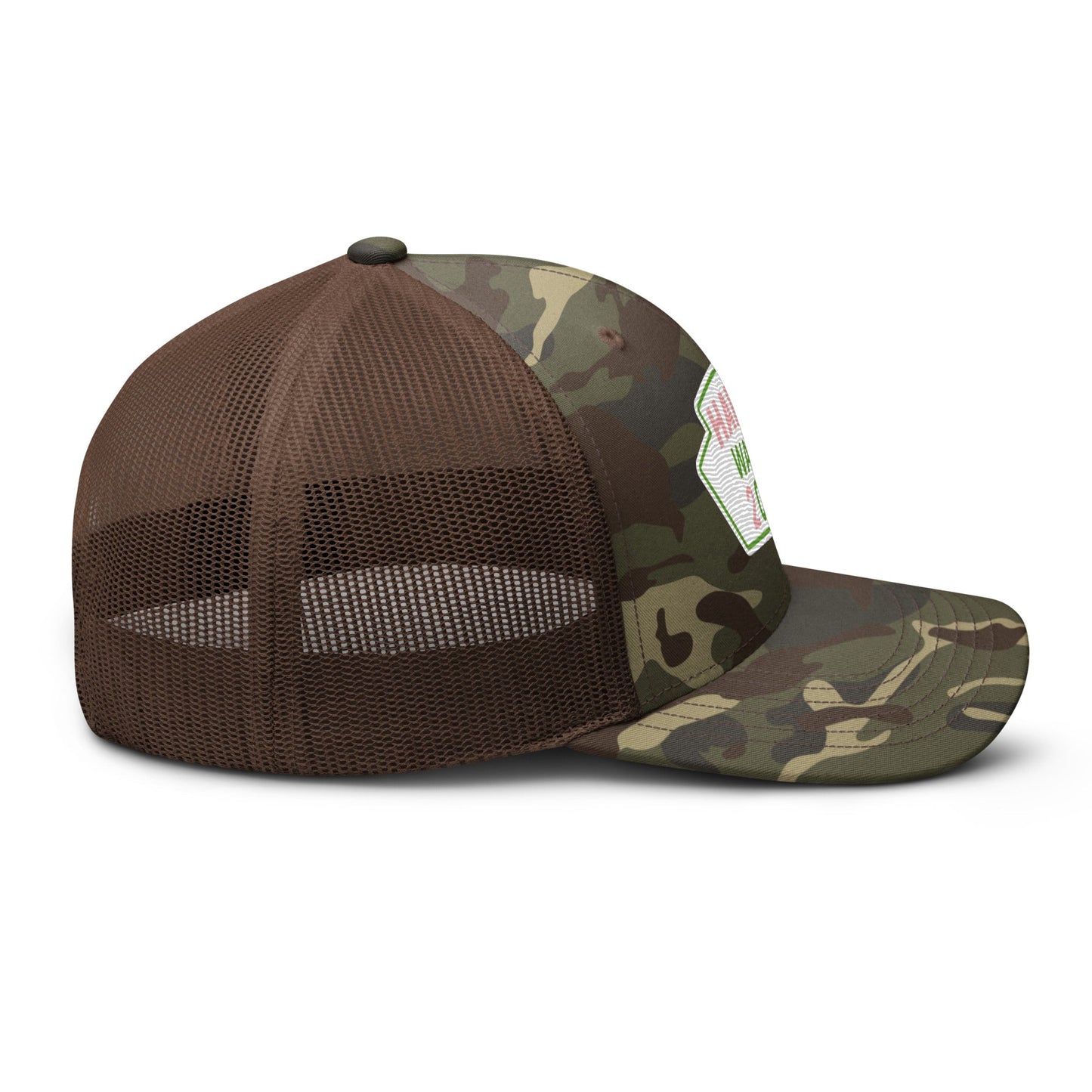 Harris Waltz Camouflage Baseball Cap - White, Pink & Green Patch