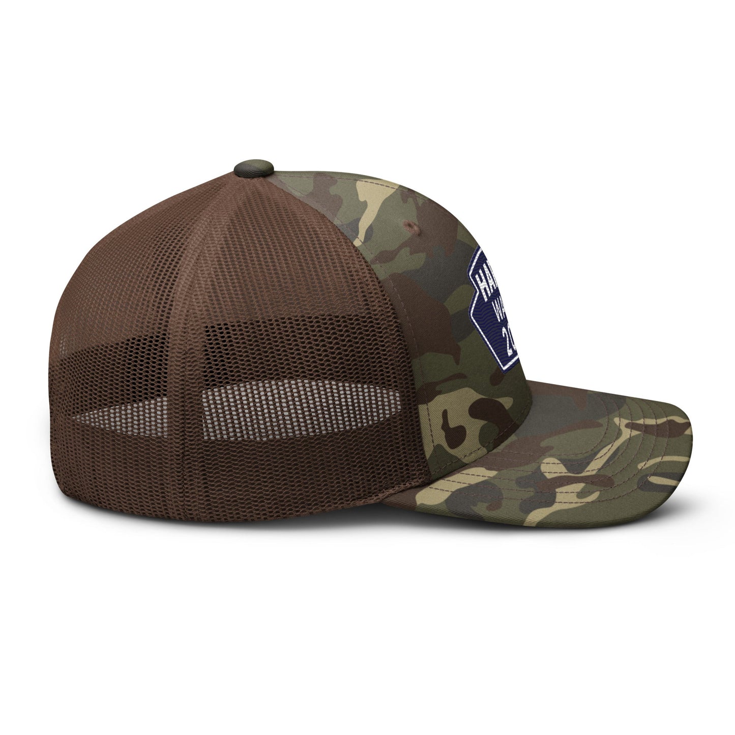 Harris Waltz Camouflage Baseball Cap - Royal Blue & White Patch