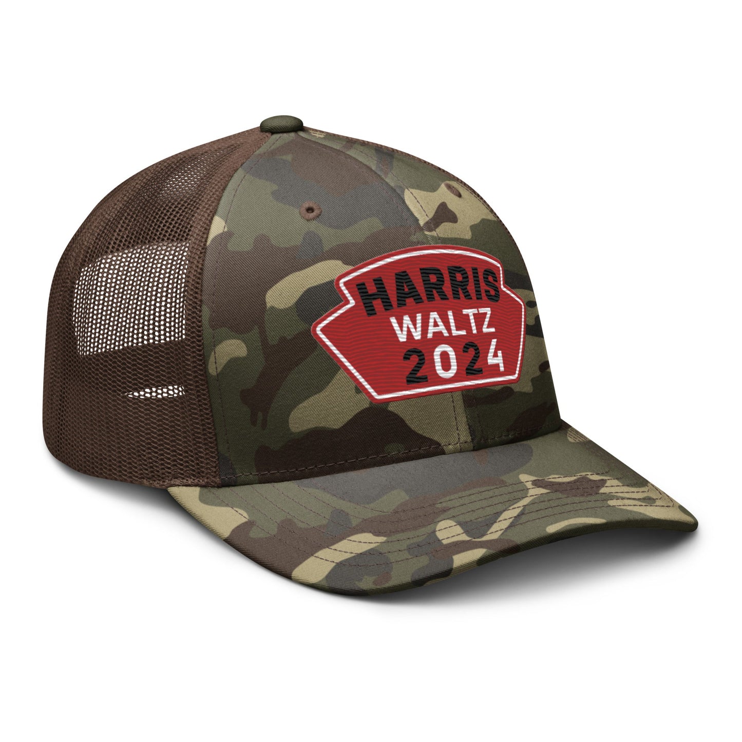 Harris Waltz Camouflage Baseball Cap - Red, White & Black Patch