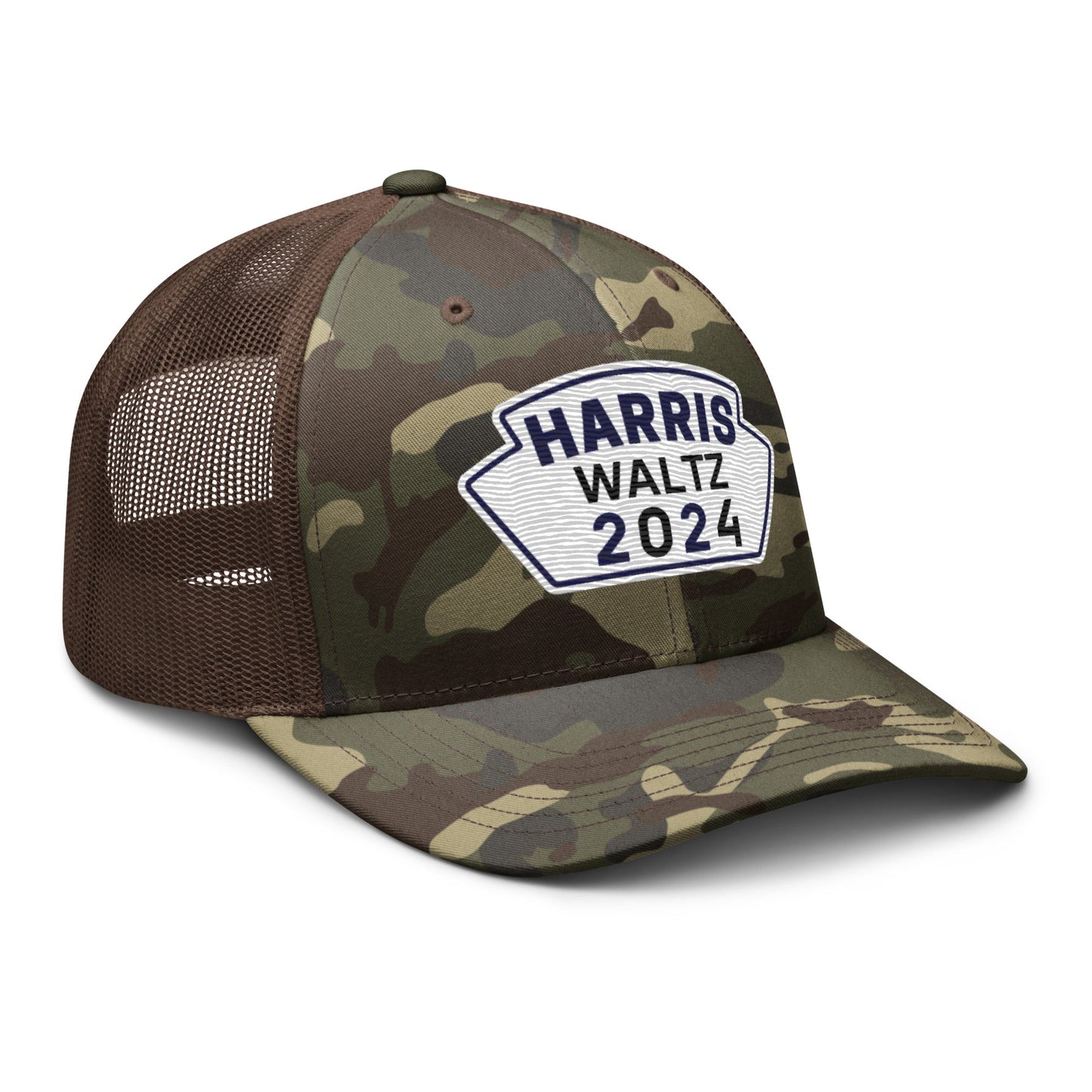 Harris Waltz Camouflage Baseball Cap - Royal Blue, White & Black Patch