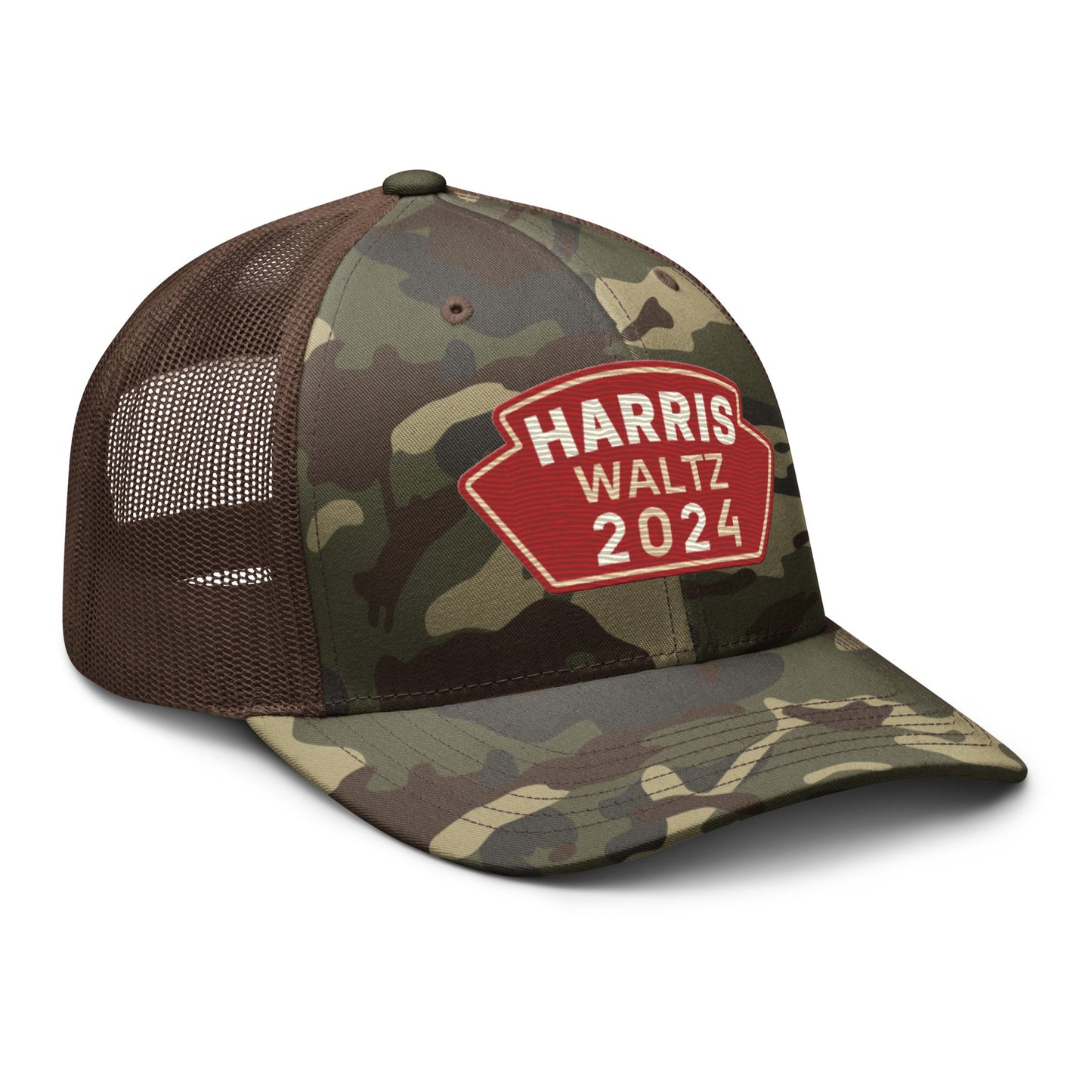 Harris Waltz Camouflage Baseball Cap - Red & Cream Patch