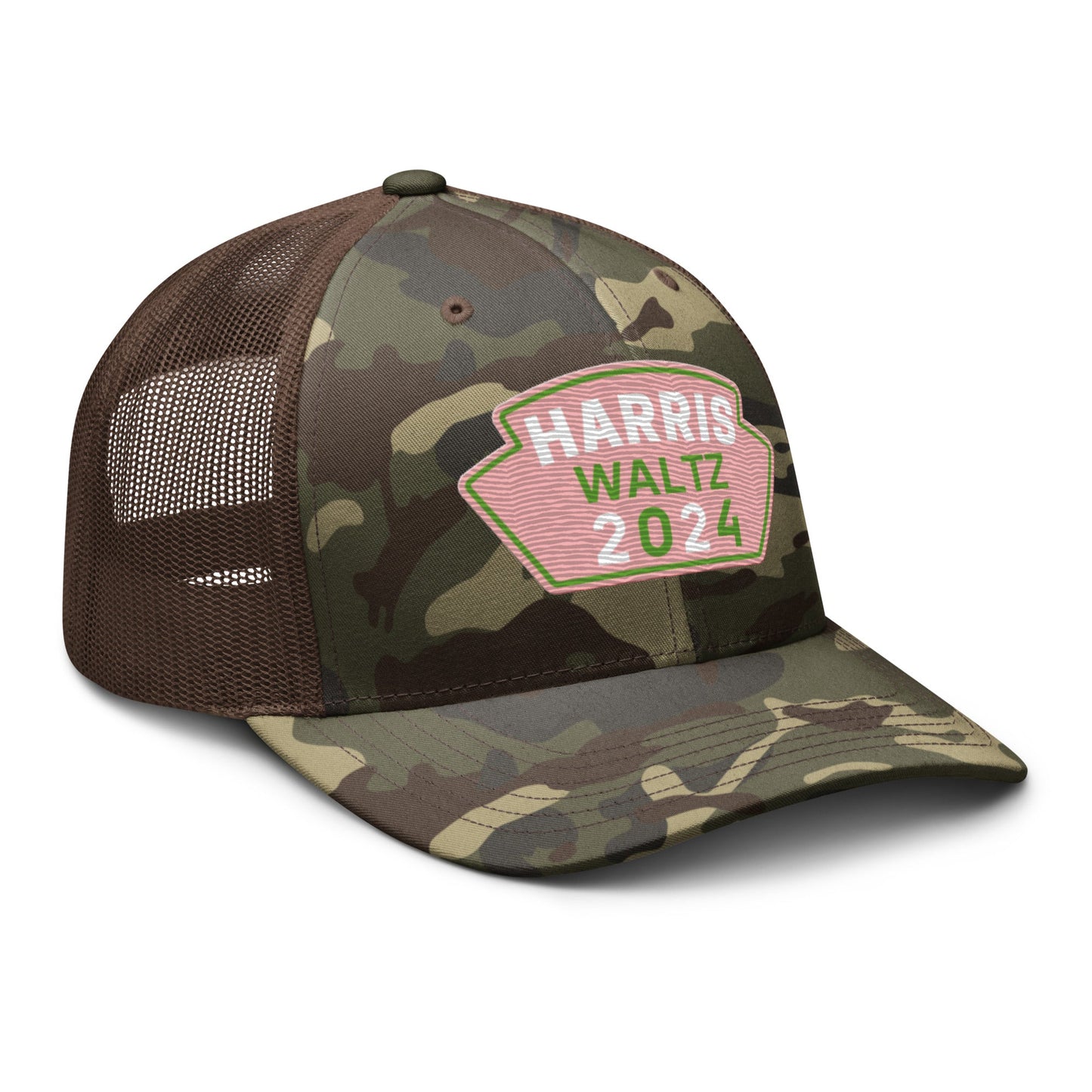 Harris Waltz Camouflage Baseball Cap - Pink & Green Patch