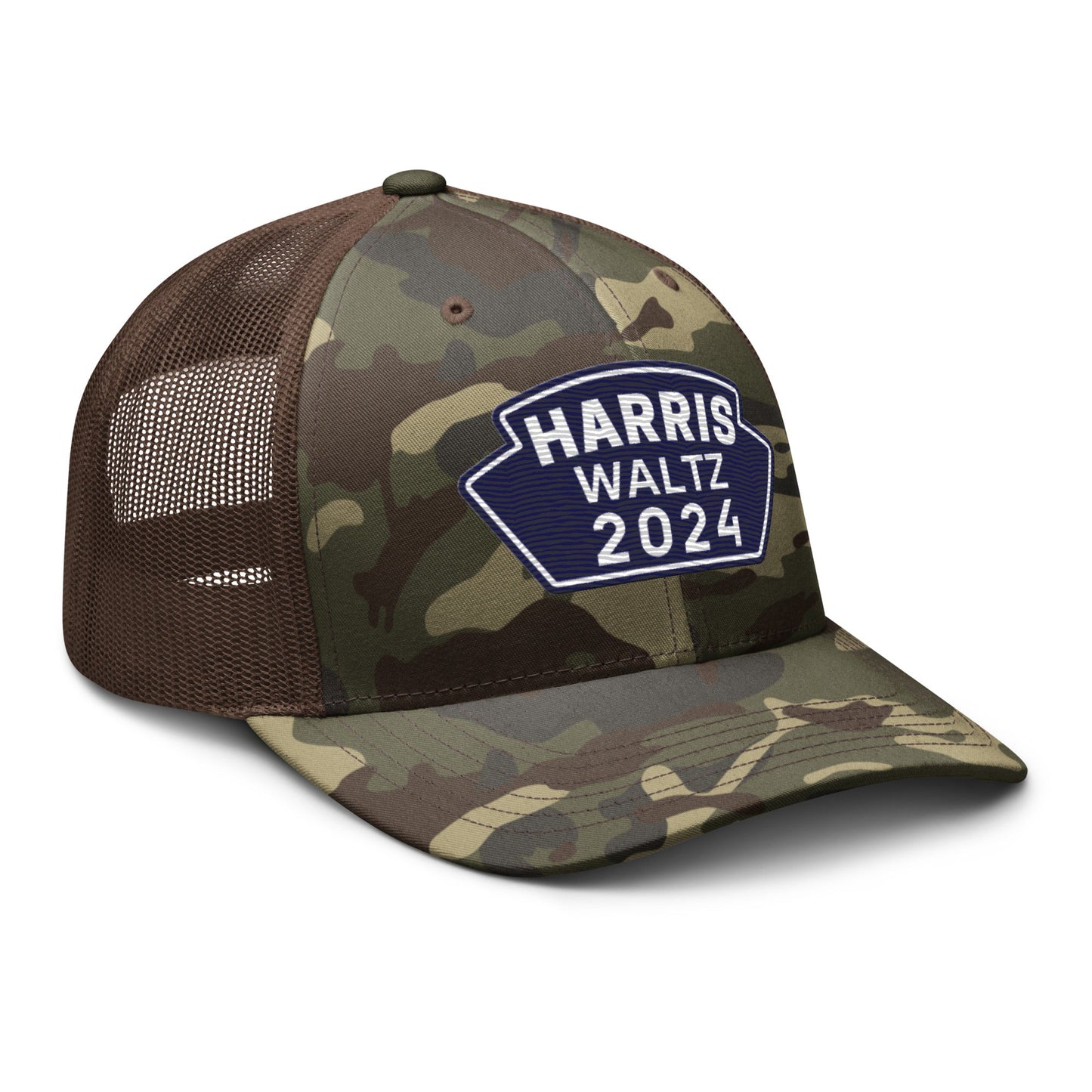 Harris Waltz Camouflage Baseball Cap - Royal Blue & White Patch