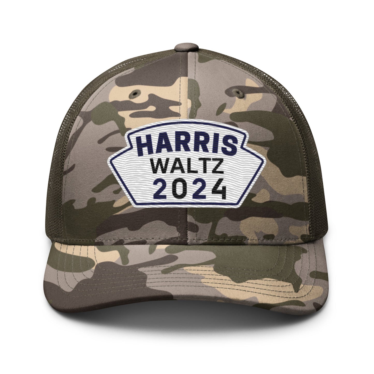 Harris Waltz Camouflage Baseball Cap - Royal Blue, White & Black Patch