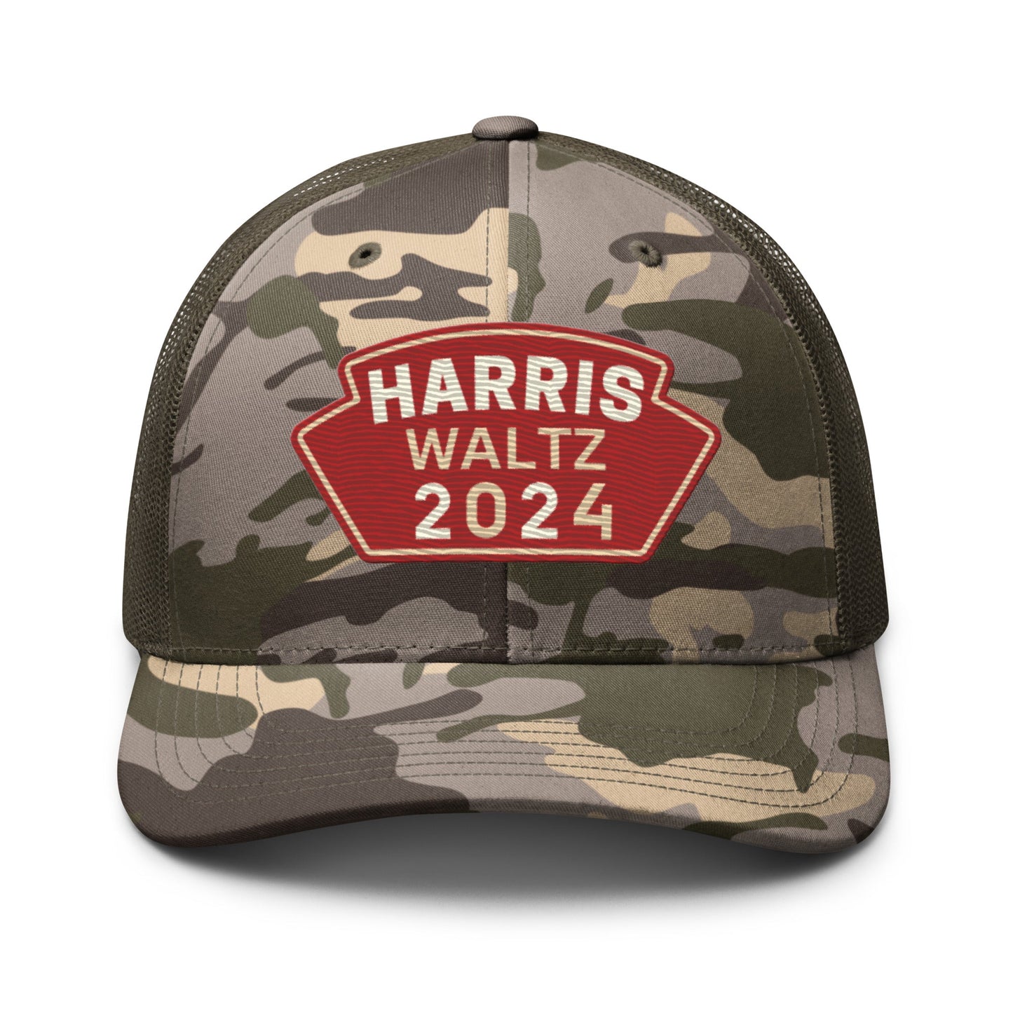 Harris Waltz Camouflage Baseball Cap - Red & Cream Patch