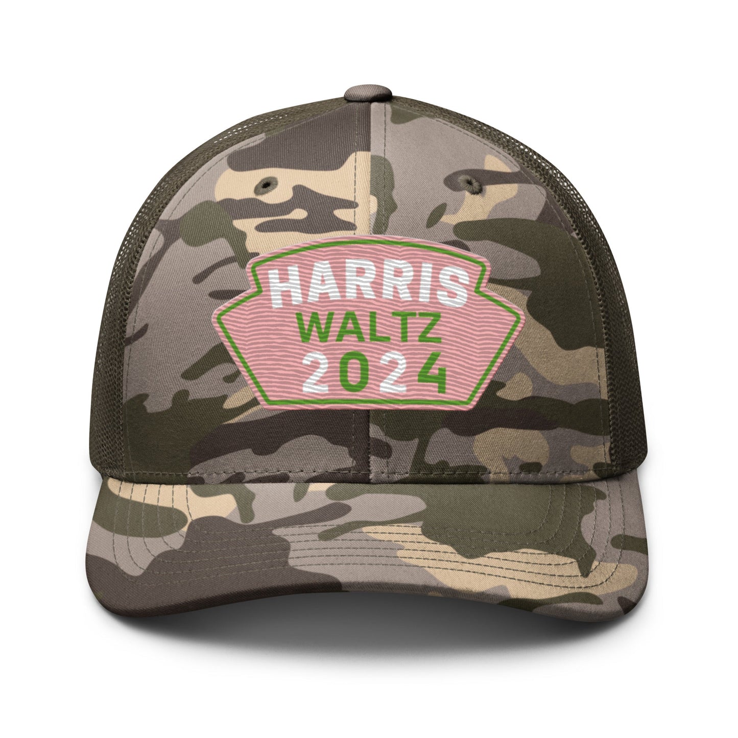 Harris Waltz Camouflage Baseball Cap - Pink & Green Patch