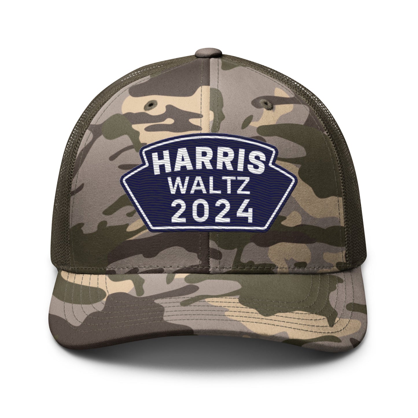 Harris Waltz Camouflage Baseball Cap - Royal Blue & White Patch