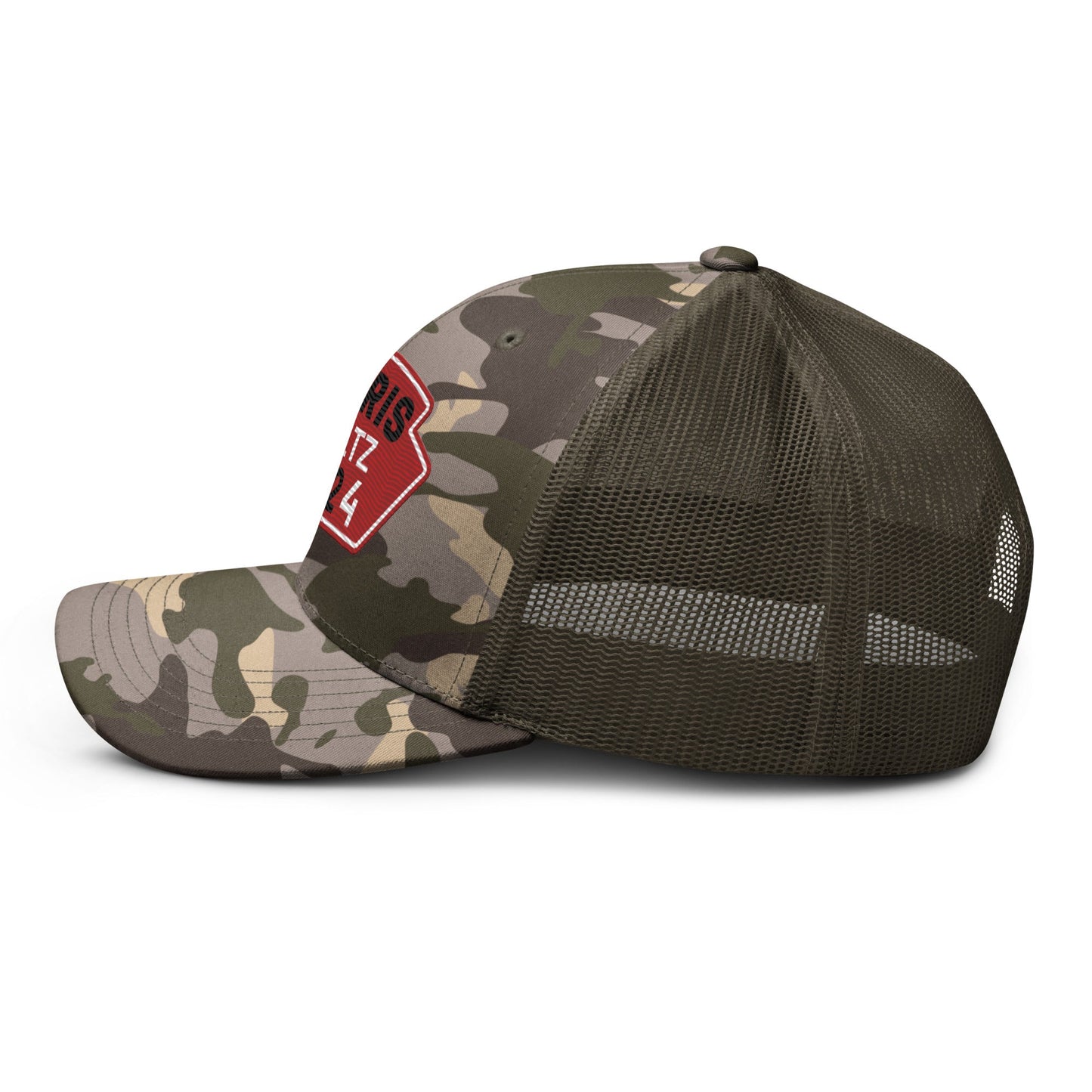 Harris Waltz Camouflage Baseball Cap - Red, White & Black Patch