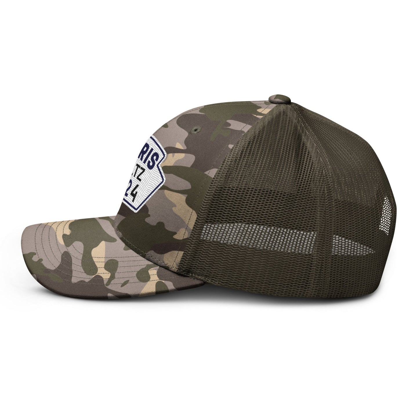 Harris Waltz Camouflage Baseball Cap - Royal Blue, White & Black Patch