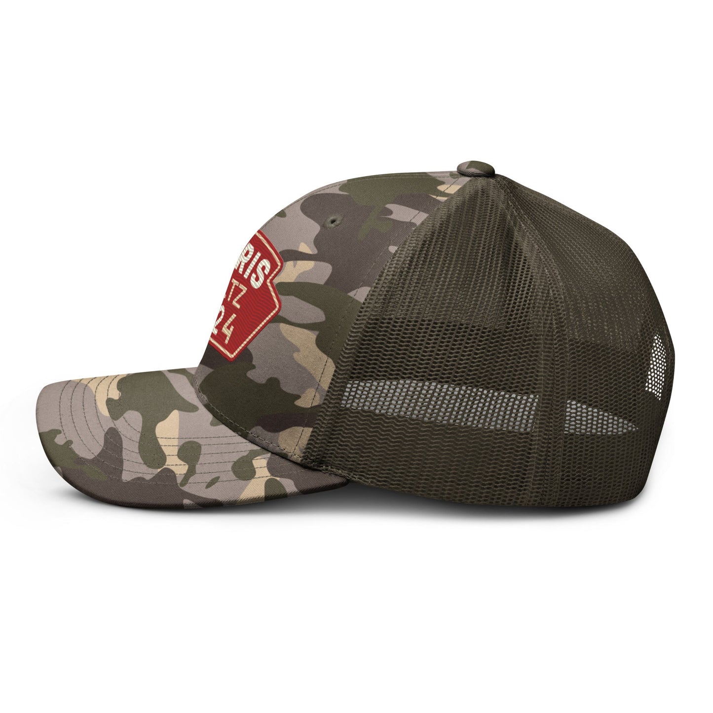 Harris Waltz Camouflage Baseball Cap - Red & Cream Patch