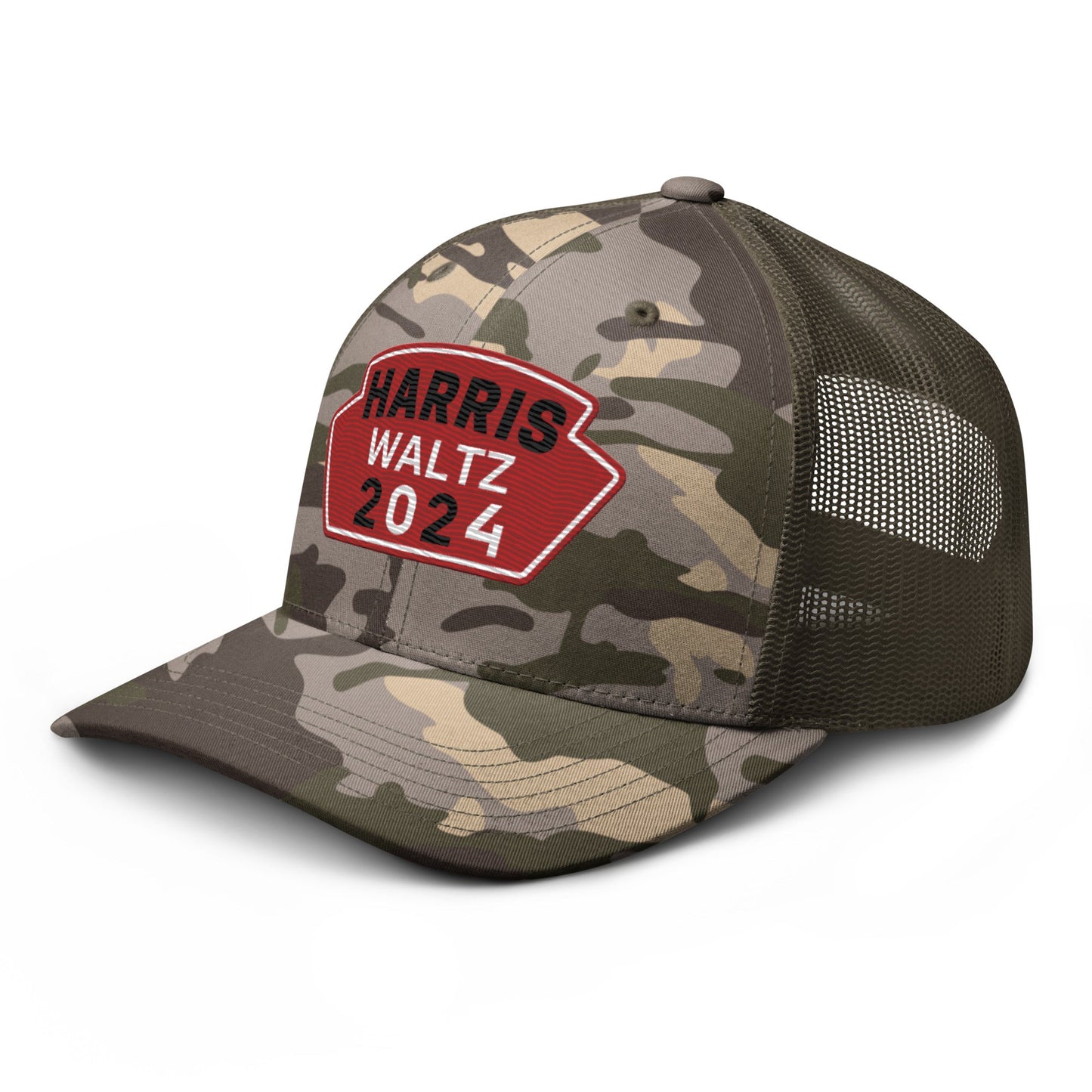 Harris Waltz Camouflage Baseball Cap - Red, White & Black Patch