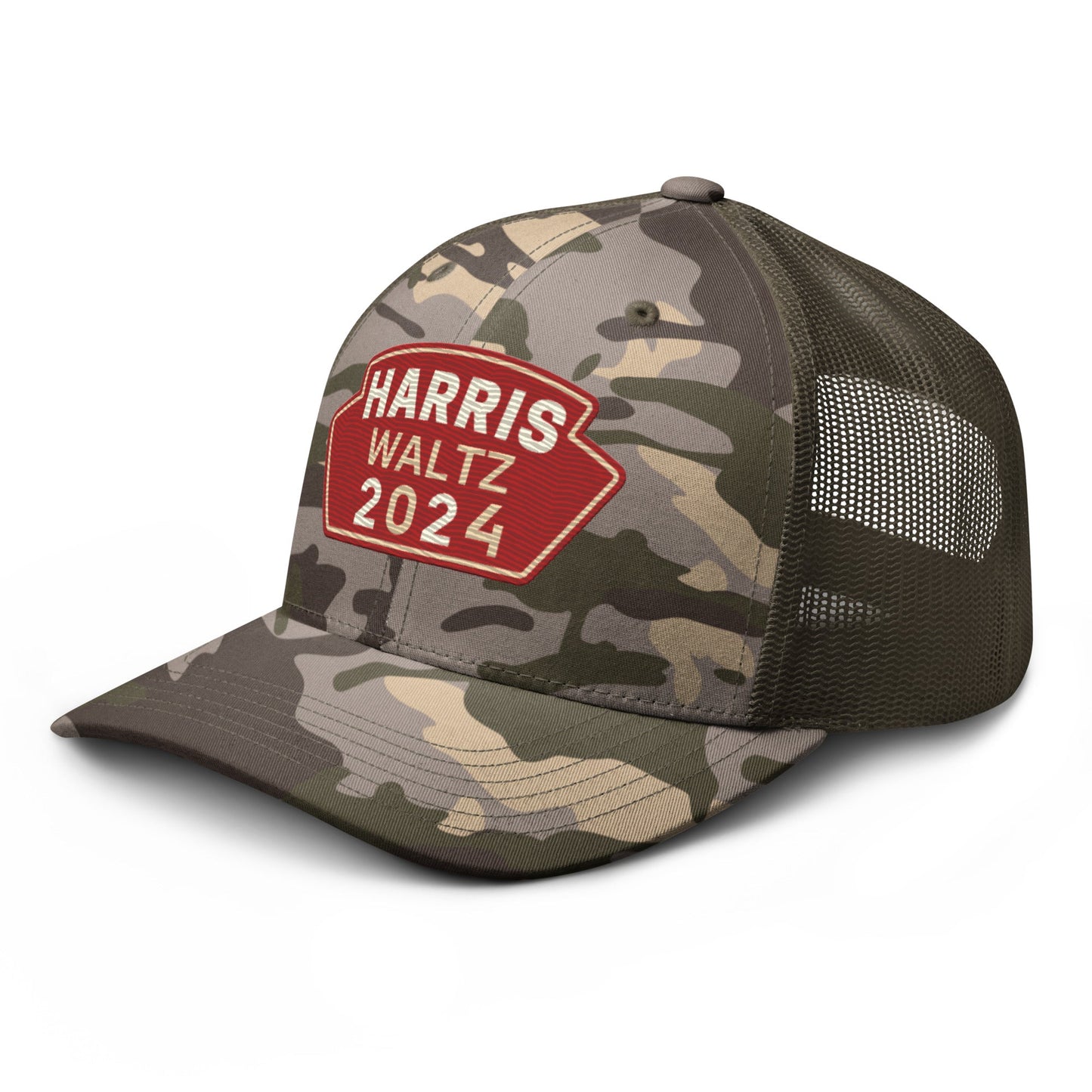 Harris Waltz Camouflage Baseball Cap - Red & Cream Patch