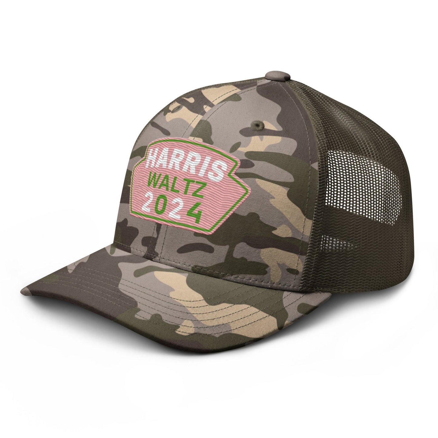 Harris Waltz Camouflage Baseball Cap - Pink & Green Patch