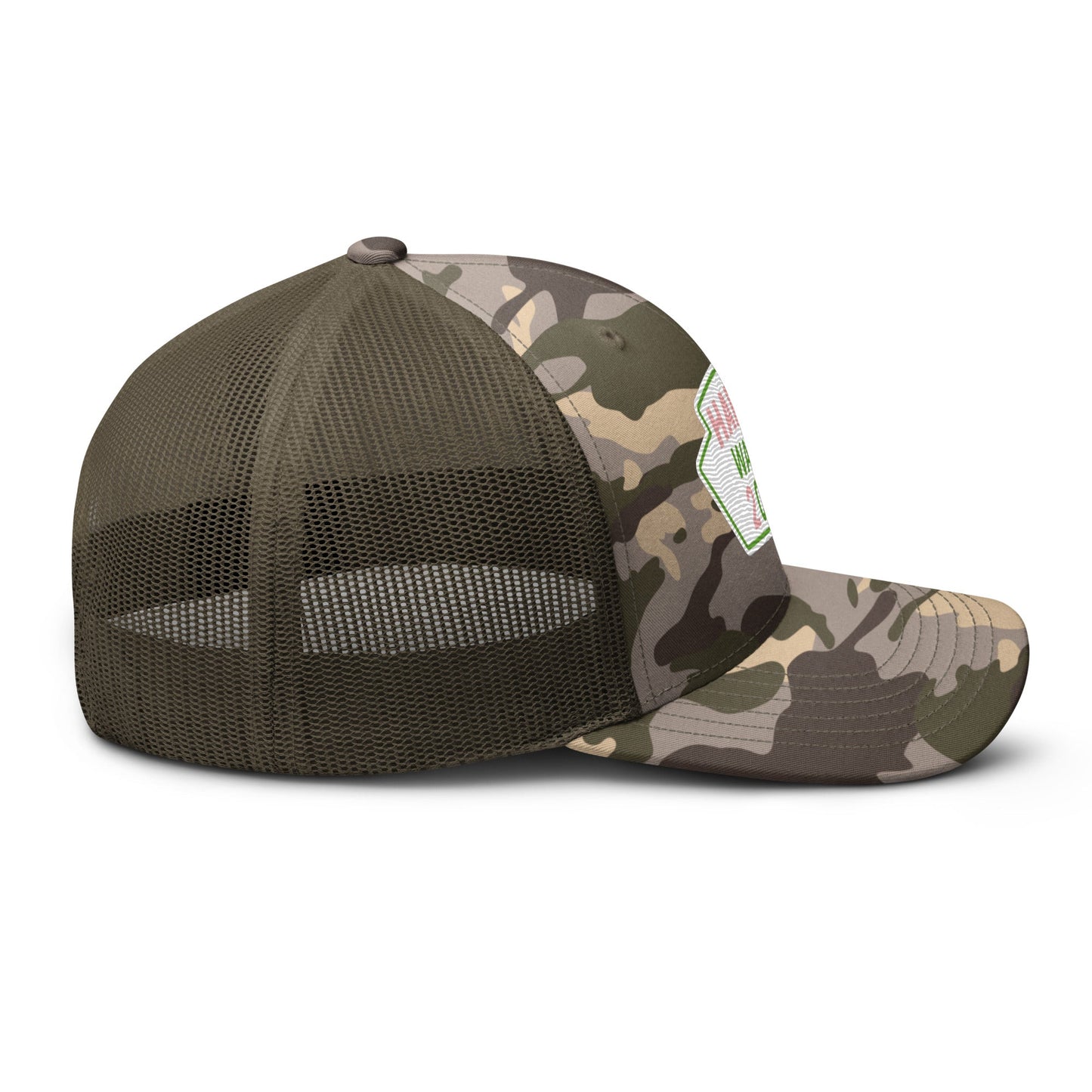 Harris Waltz Camouflage Baseball Cap - White, Pink & Green Patch