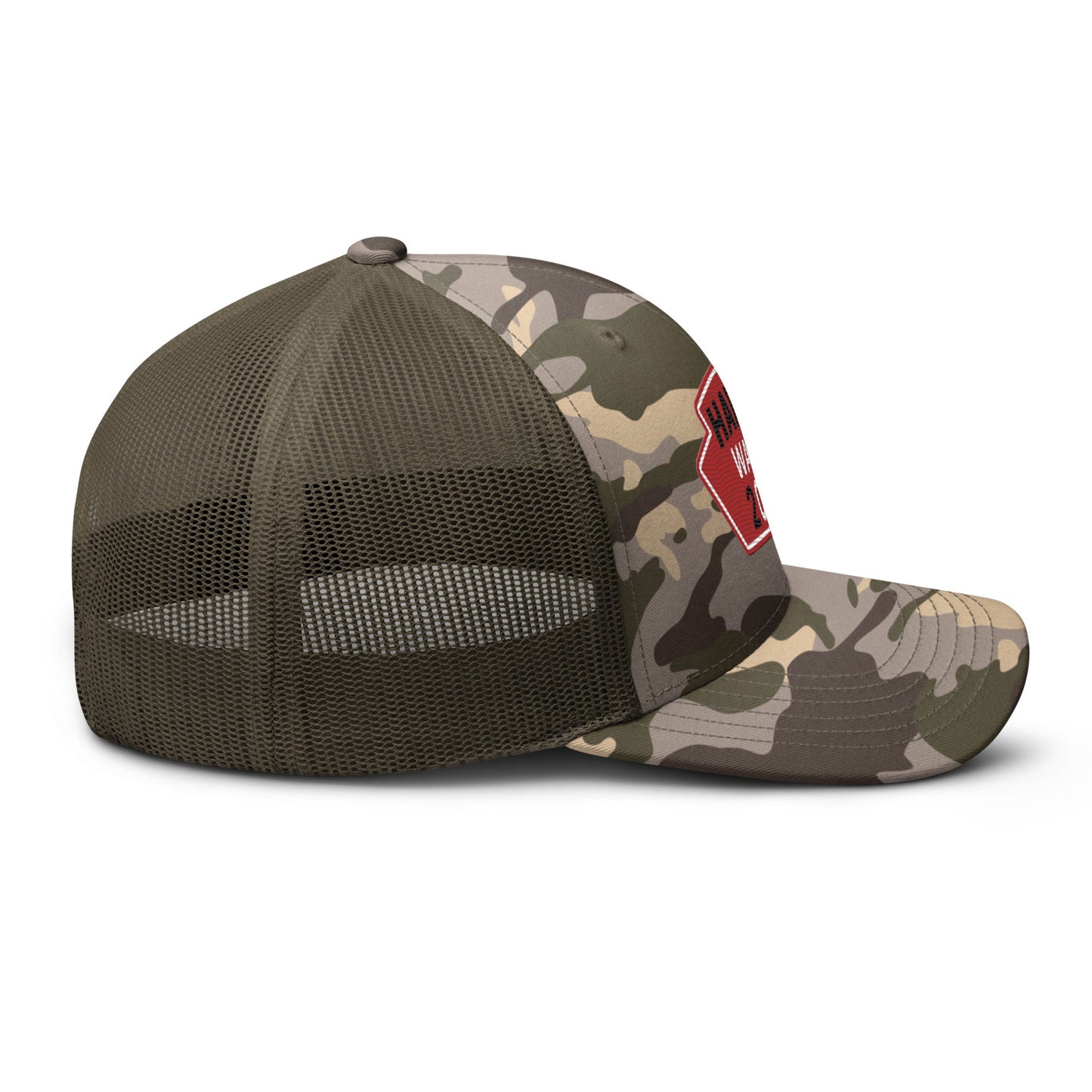 Harris Waltz Camouflage Baseball Cap - Red, White & Black Patch