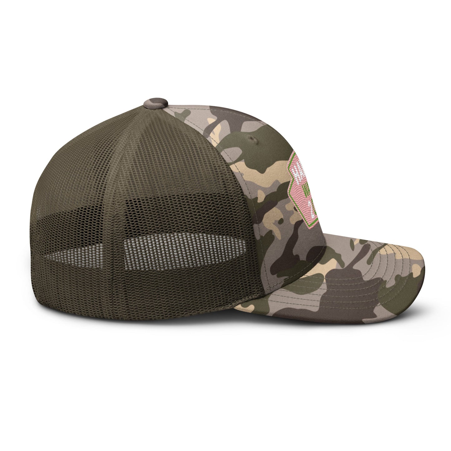 Harris Waltz Camouflage Baseball Cap - Pink & Green Patch