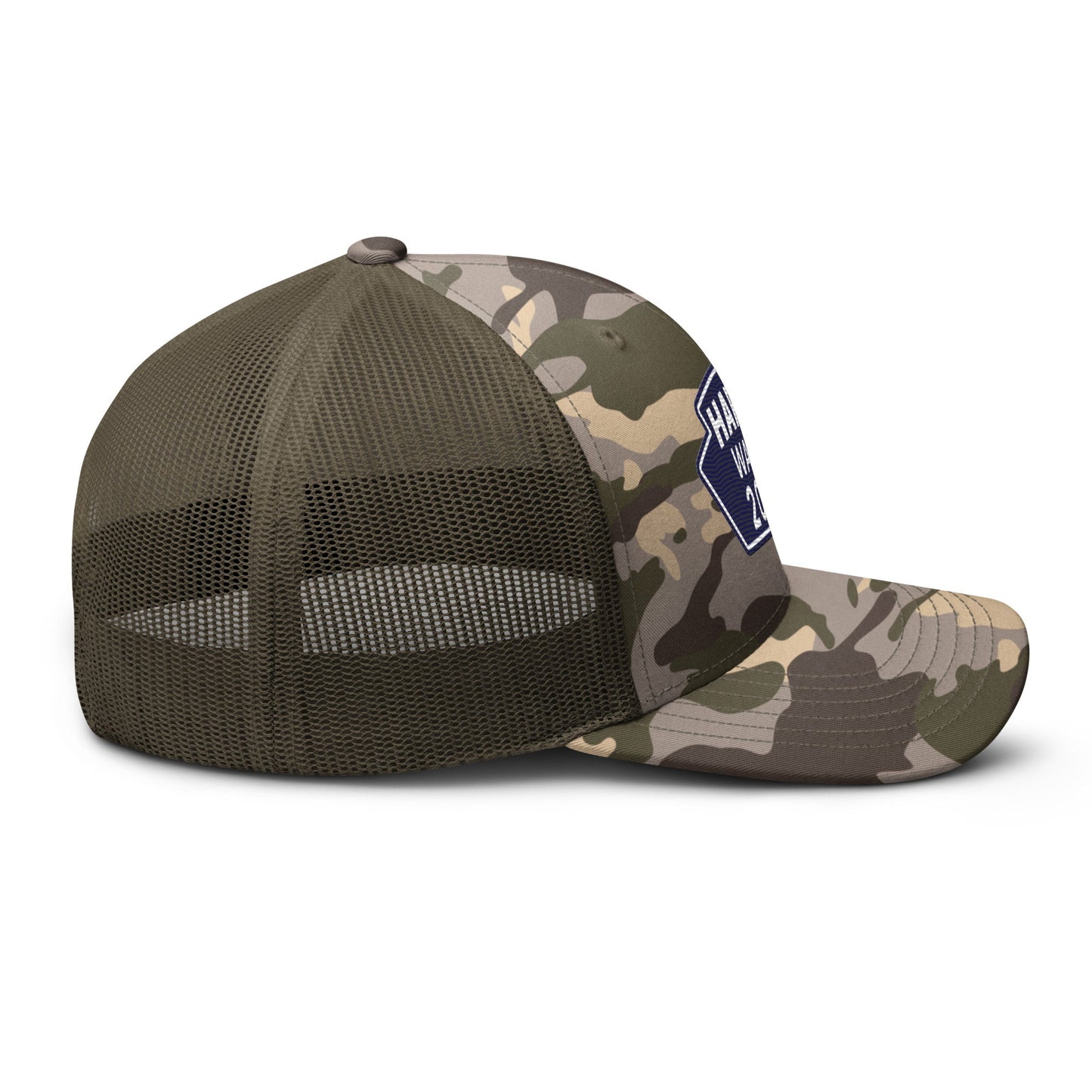 Harris Waltz Camouflage Baseball Cap - Royal Blue & White Patch