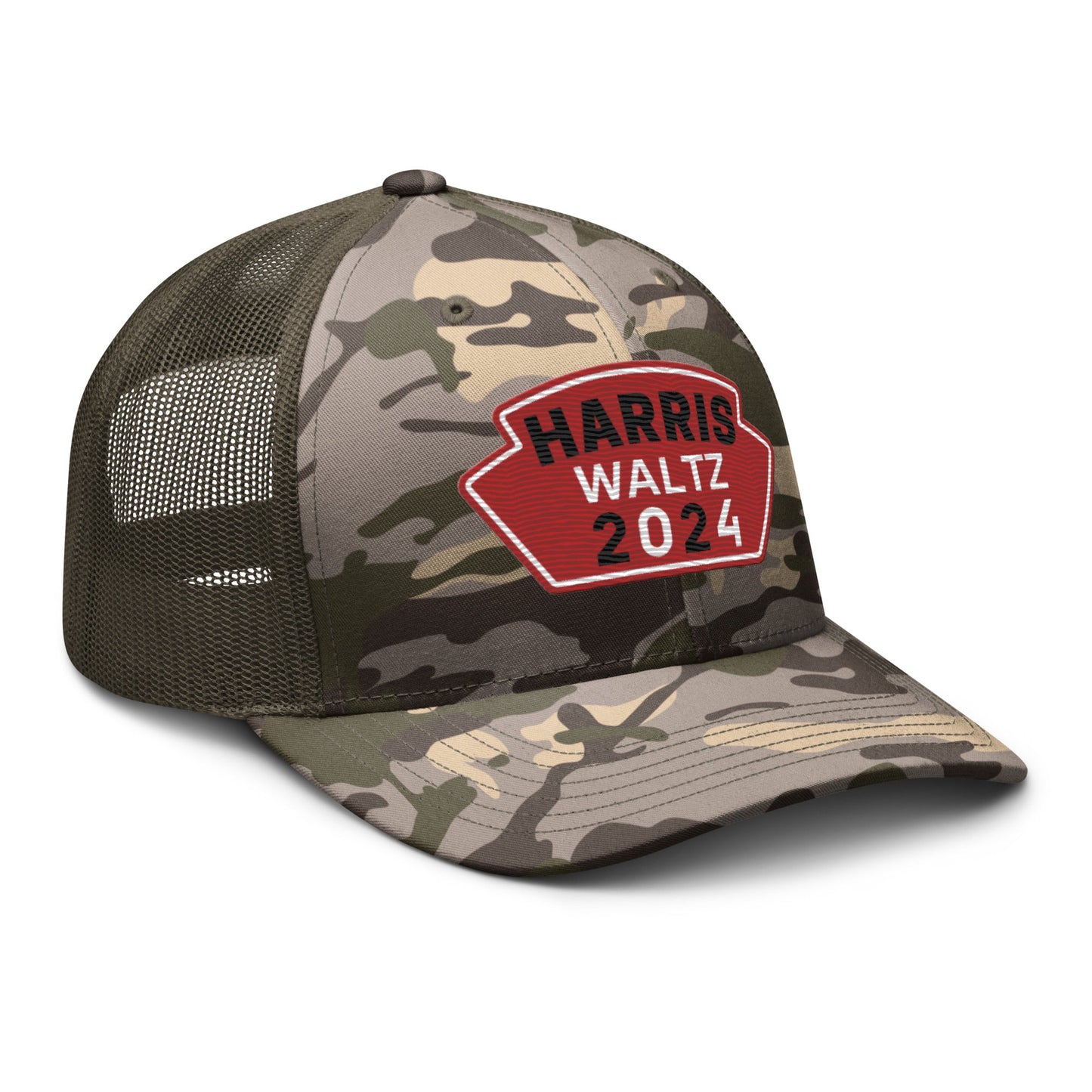 Harris Waltz Camouflage Baseball Cap - Red, White & Black Patch