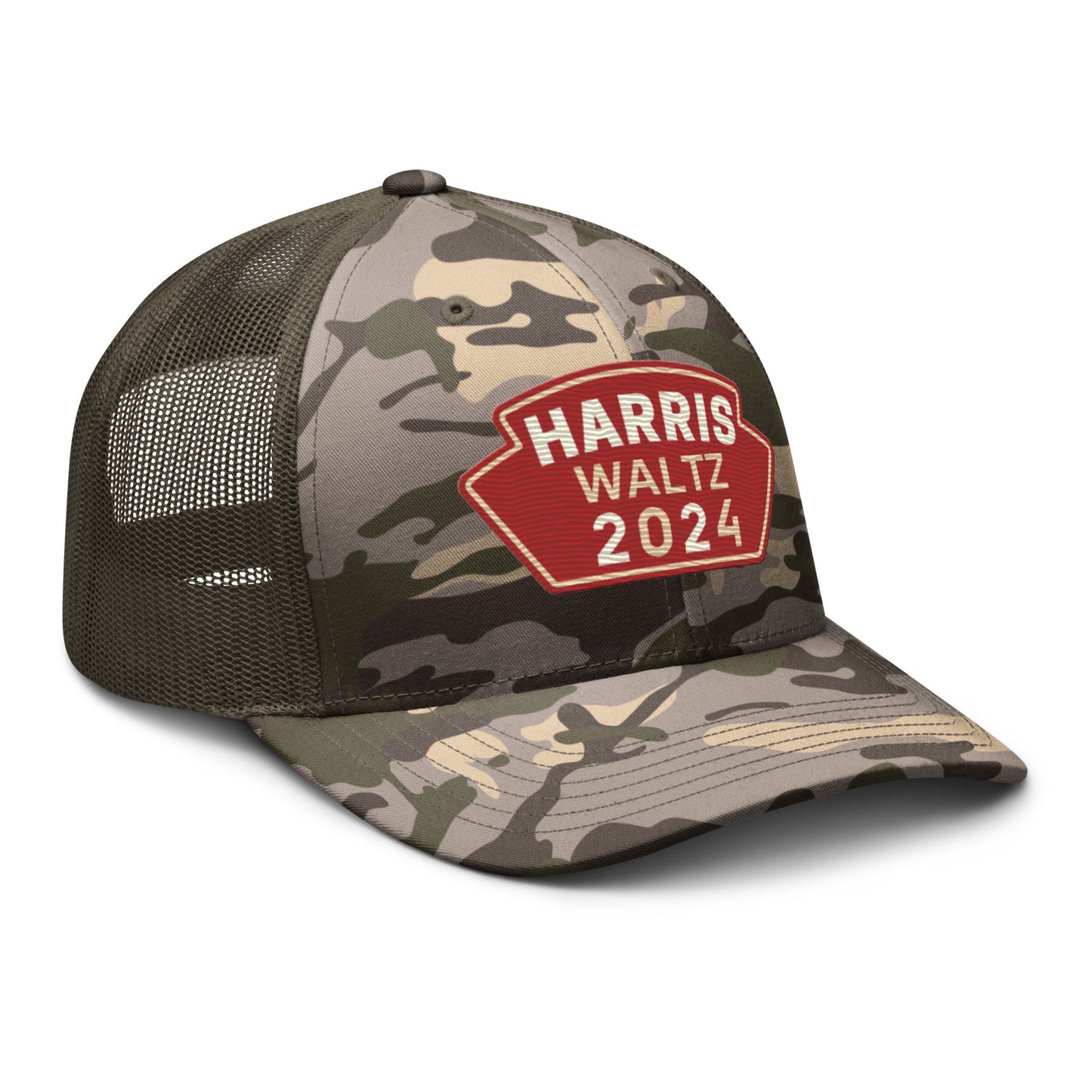 Harris Waltz Camouflage Baseball Cap - Red & Cream Patch