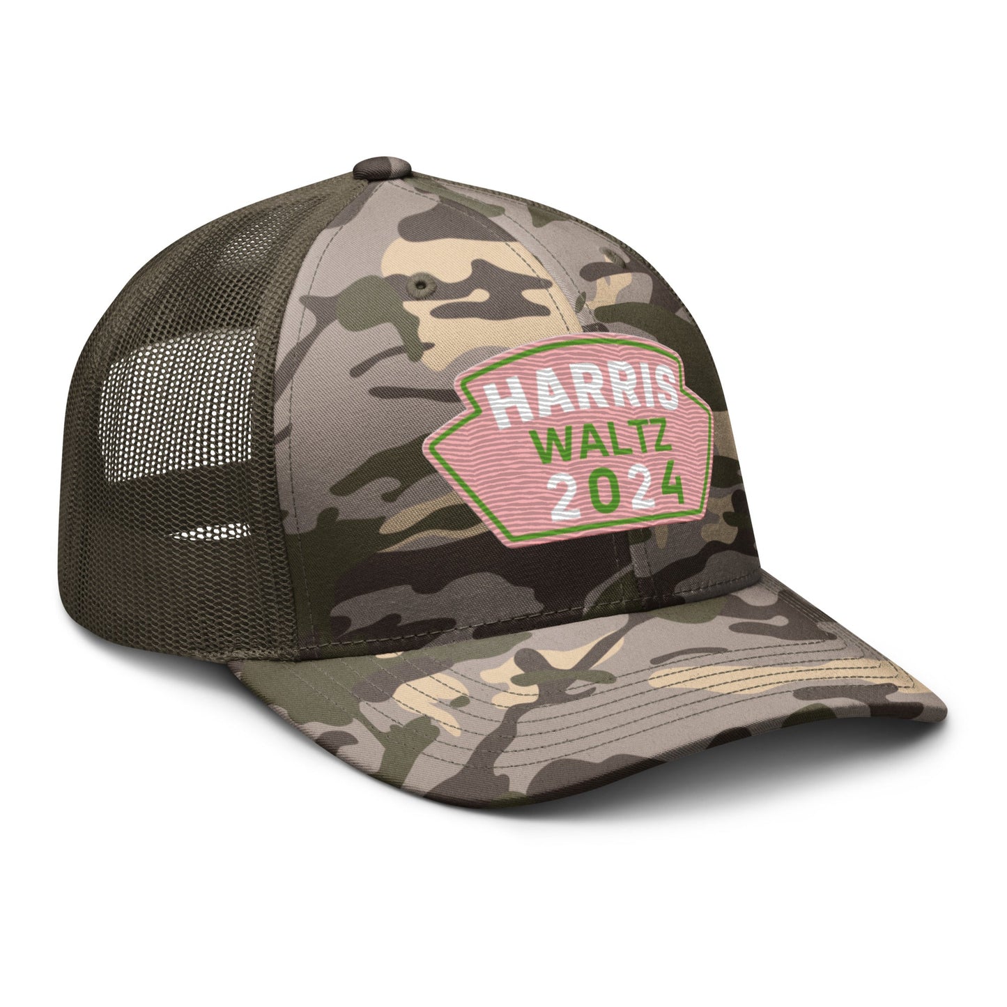 Harris Waltz Camouflage Baseball Cap - Pink & Green Patch