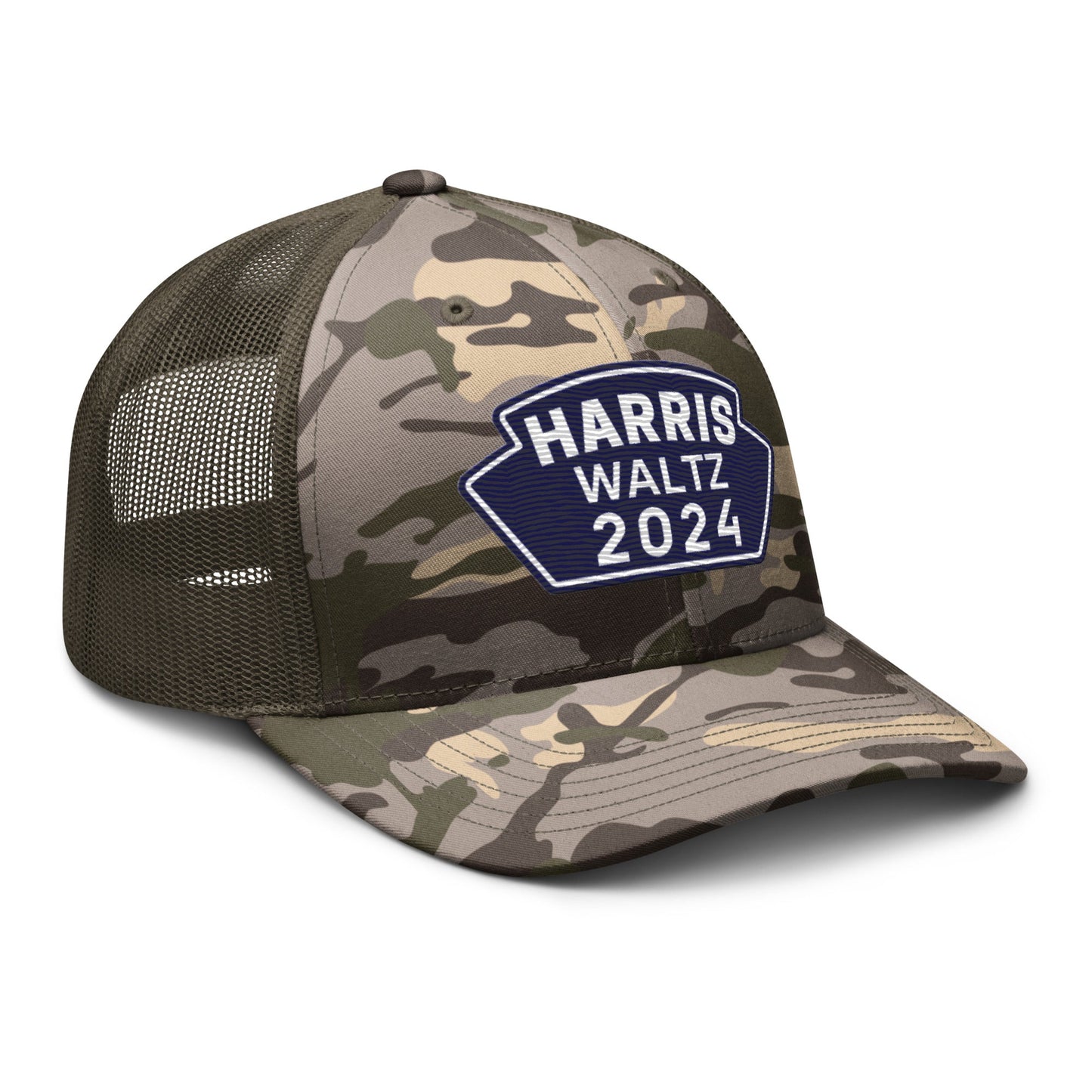 Harris Waltz Camouflage Baseball Cap - Royal Blue & White Patch