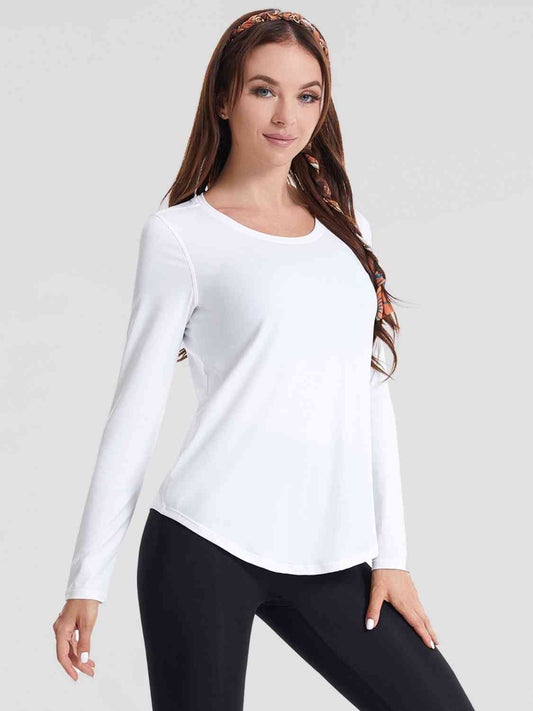 Round Neck Long Sleeve Sports Top