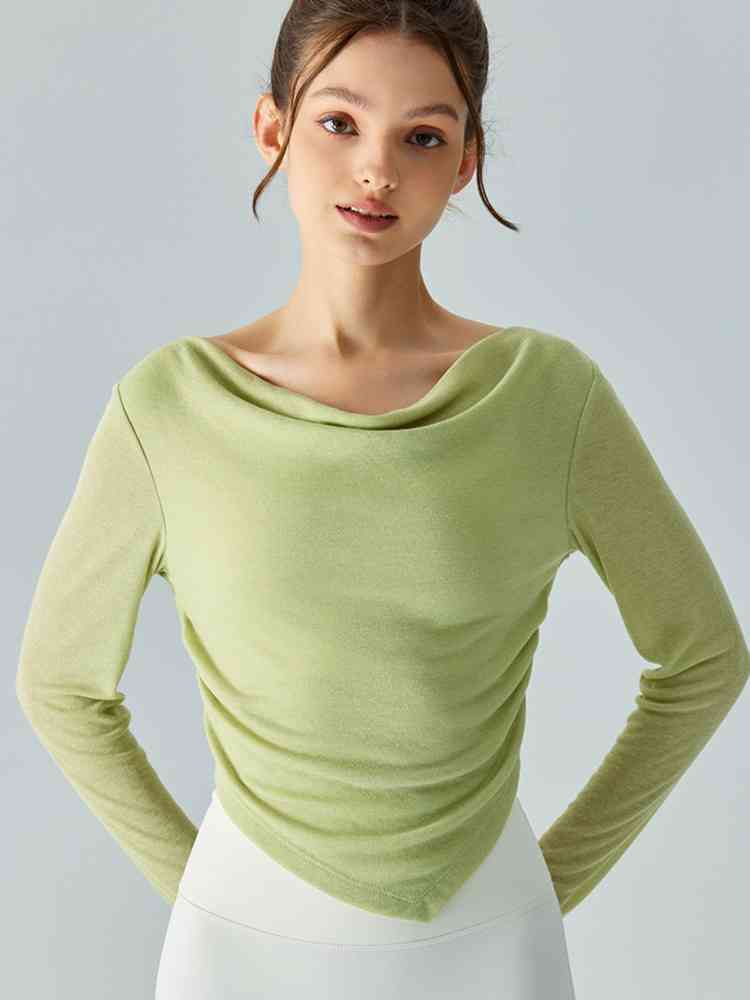 Cowl Neck Long Sleeve Sports Top