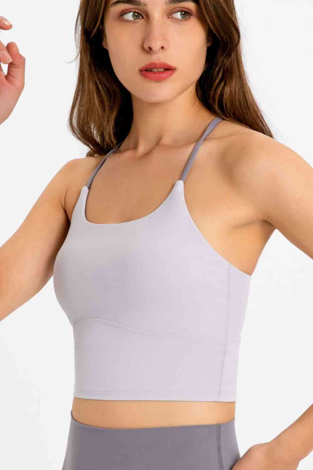 Crisscross Back Scoop Neck Sports Cami